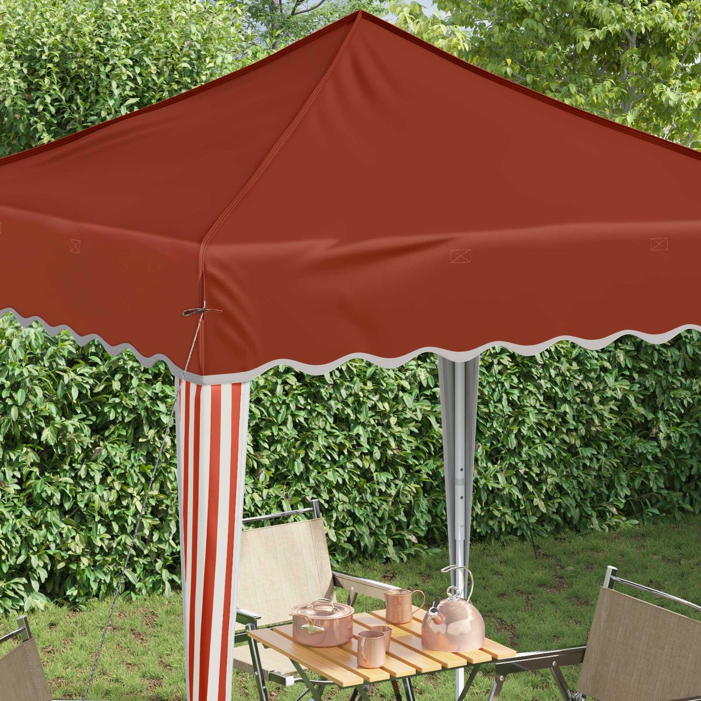 Pop-up Festtelt 195 x 195 x 245 cm Terrakotta Oxford stof