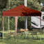 Pop-up Festtelt 195 x 195 x 245 cm Terrakotta Oxford stof