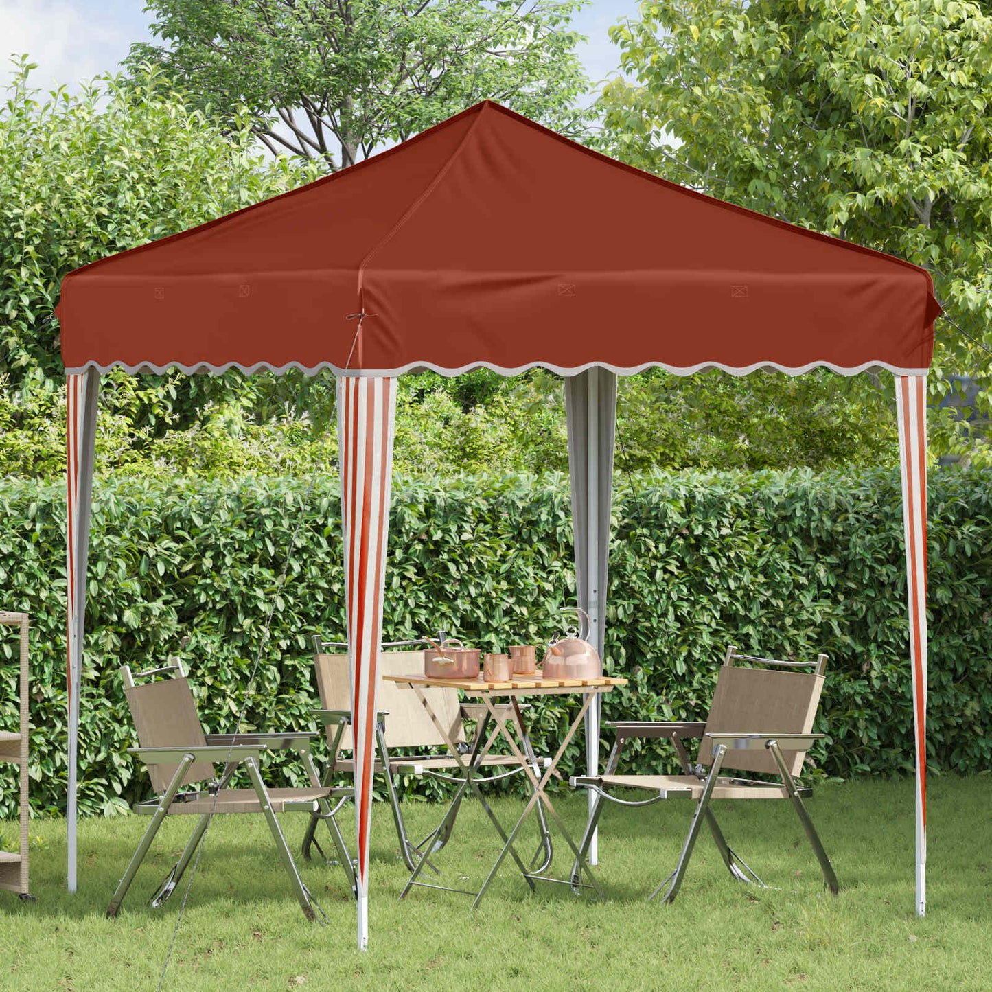 Pop-up Festtelt 195 x 195 x 245 cm Terrakotta Oxford stof
