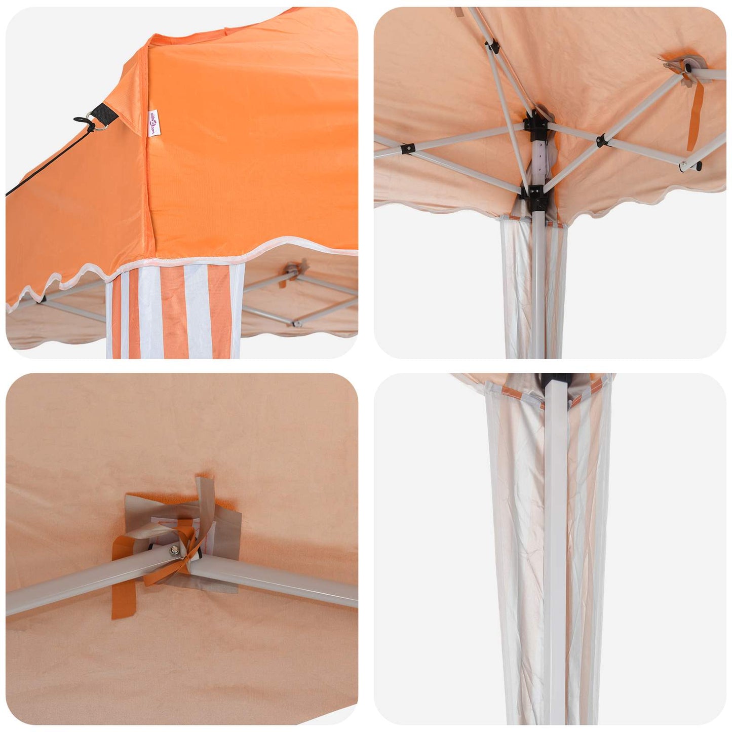 Pop-up Festtelt 195 x 195 x 245 cm Orange Oxford stof