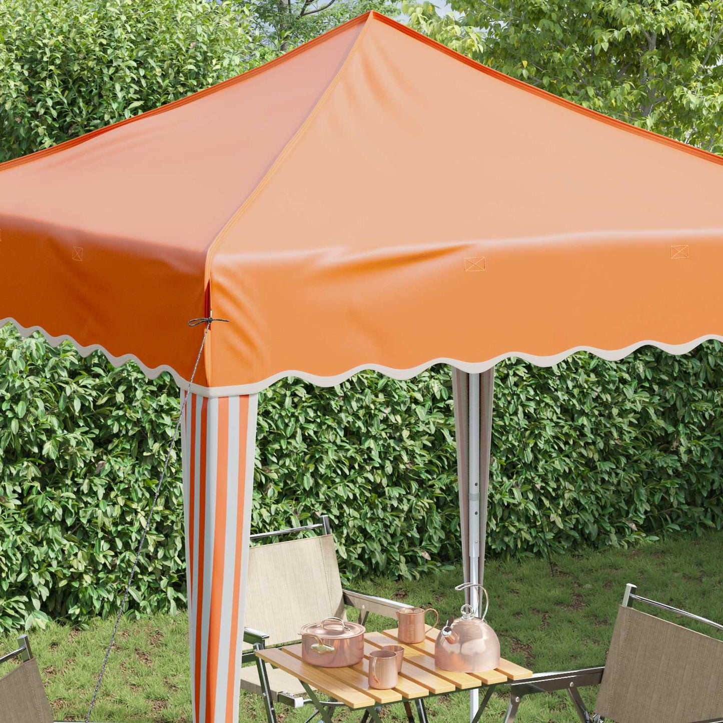 Pop-up Festtelt 195 x 195 x 245 cm Orange Oxford stof