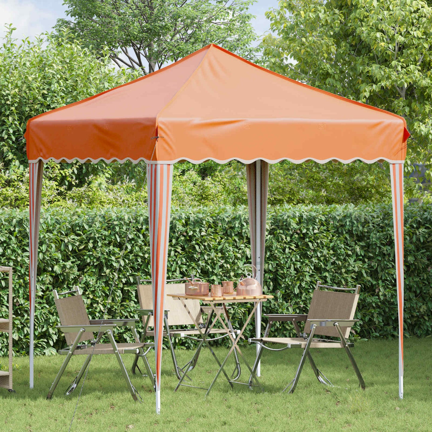 Pop-up Festtelt 195 x 195 x 245 cm Orange Oxford stof