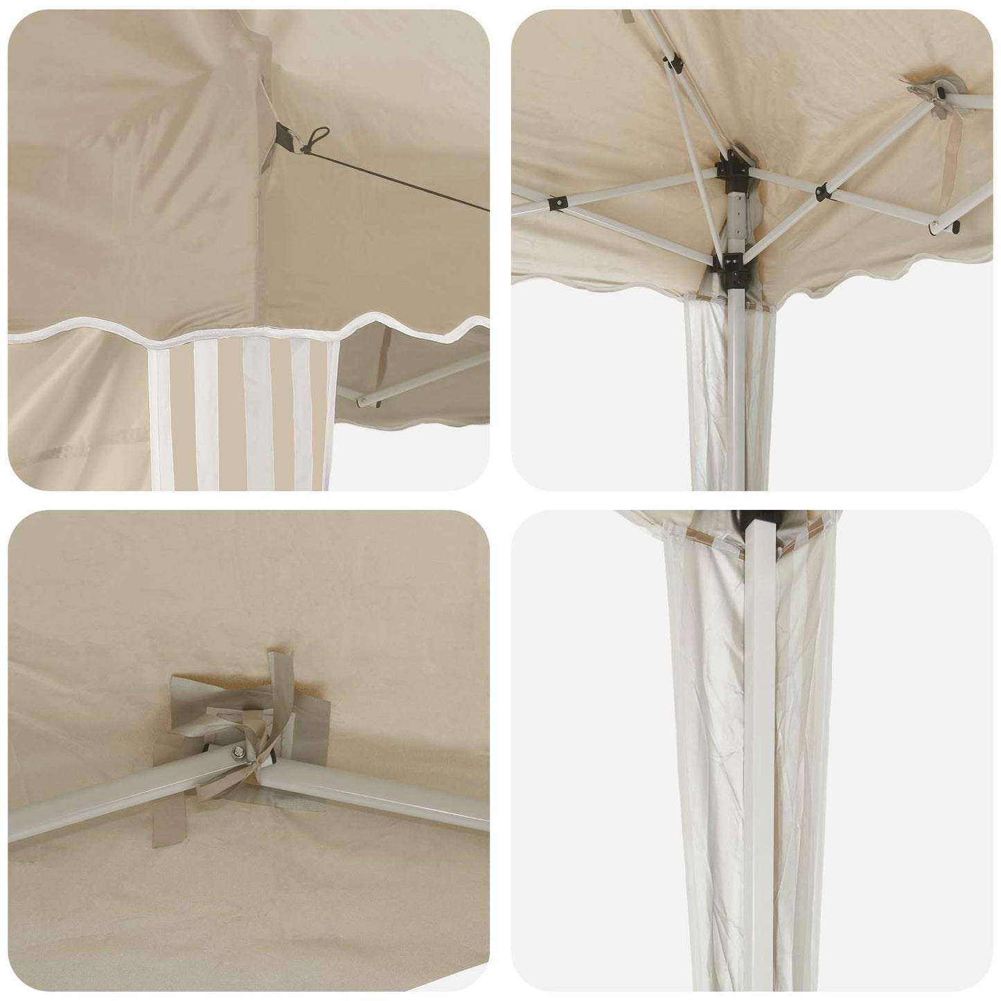 Pop-up Festtelt 195 x 195 x 245 cm Cremefarvet Oxford stof