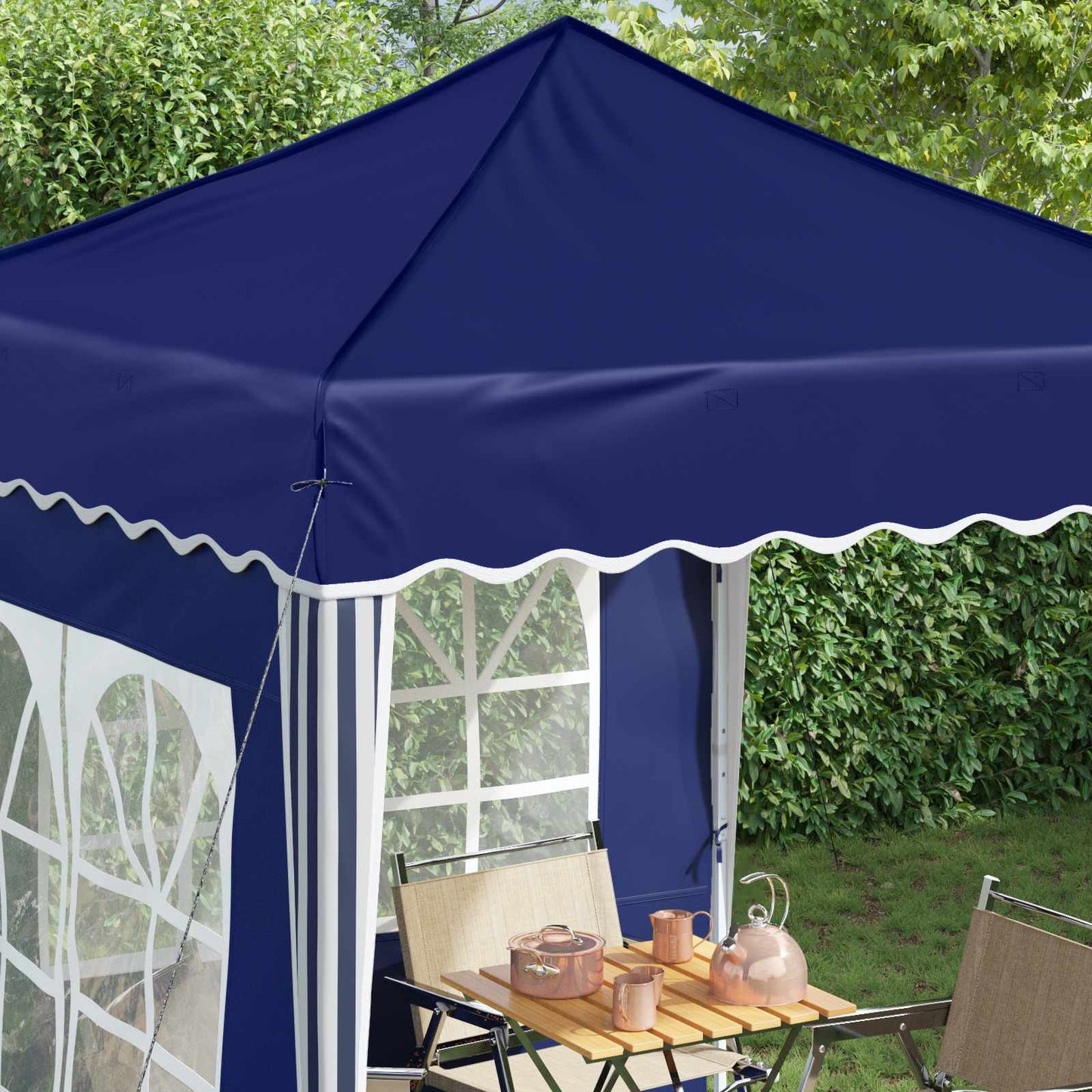 Pop-up Festtelt 195 x 195 x 245 cm Blå Oxford stof