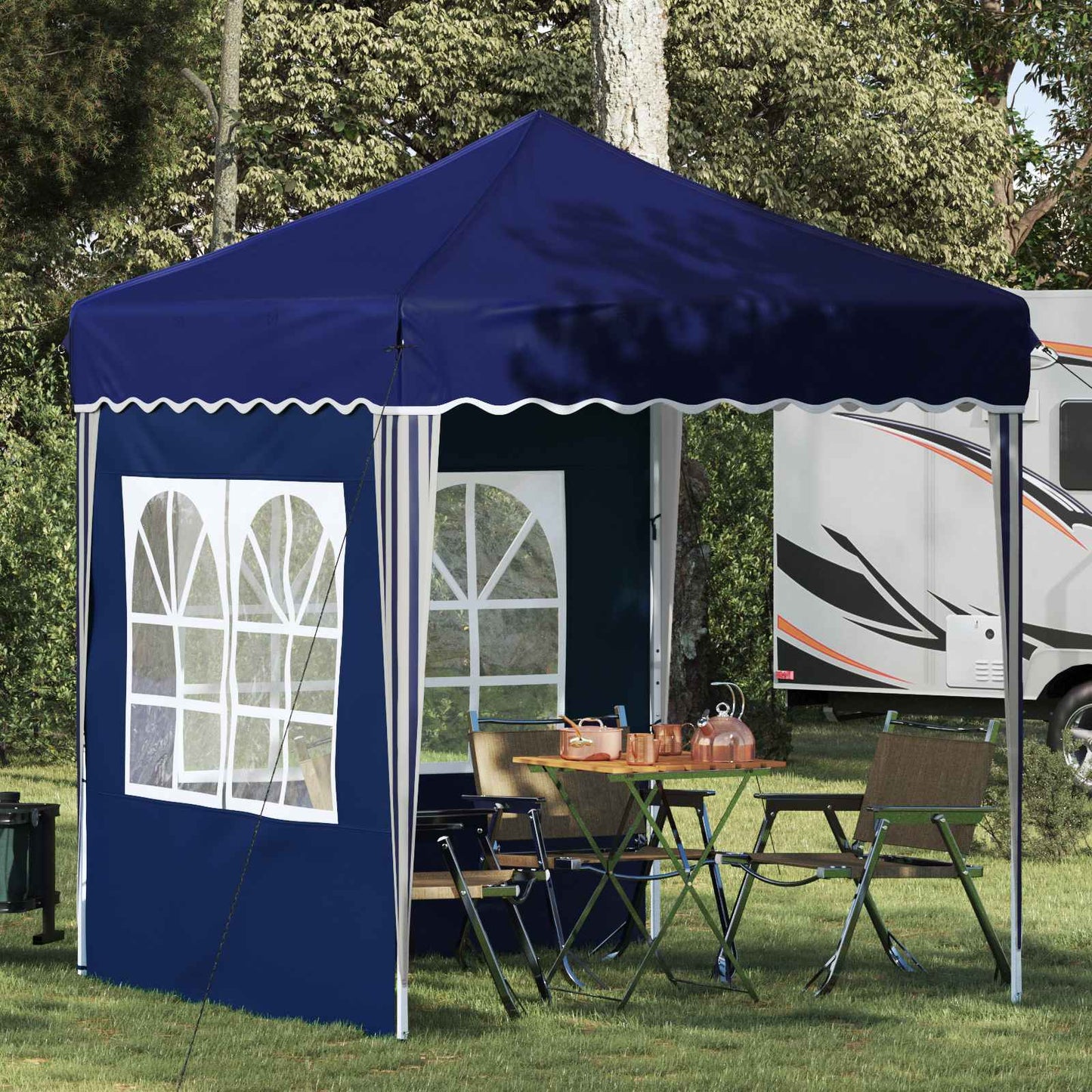 Pop-up Festtelt 195 x 195 x 245 cm Blå Oxford stof