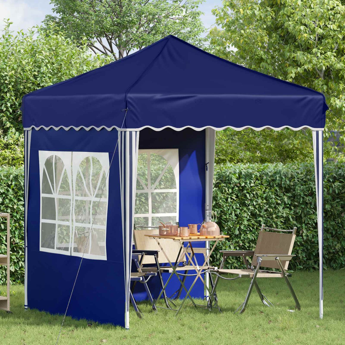 Pop-up Festtelt 195 x 195 x 245 cm Blå Oxford stof