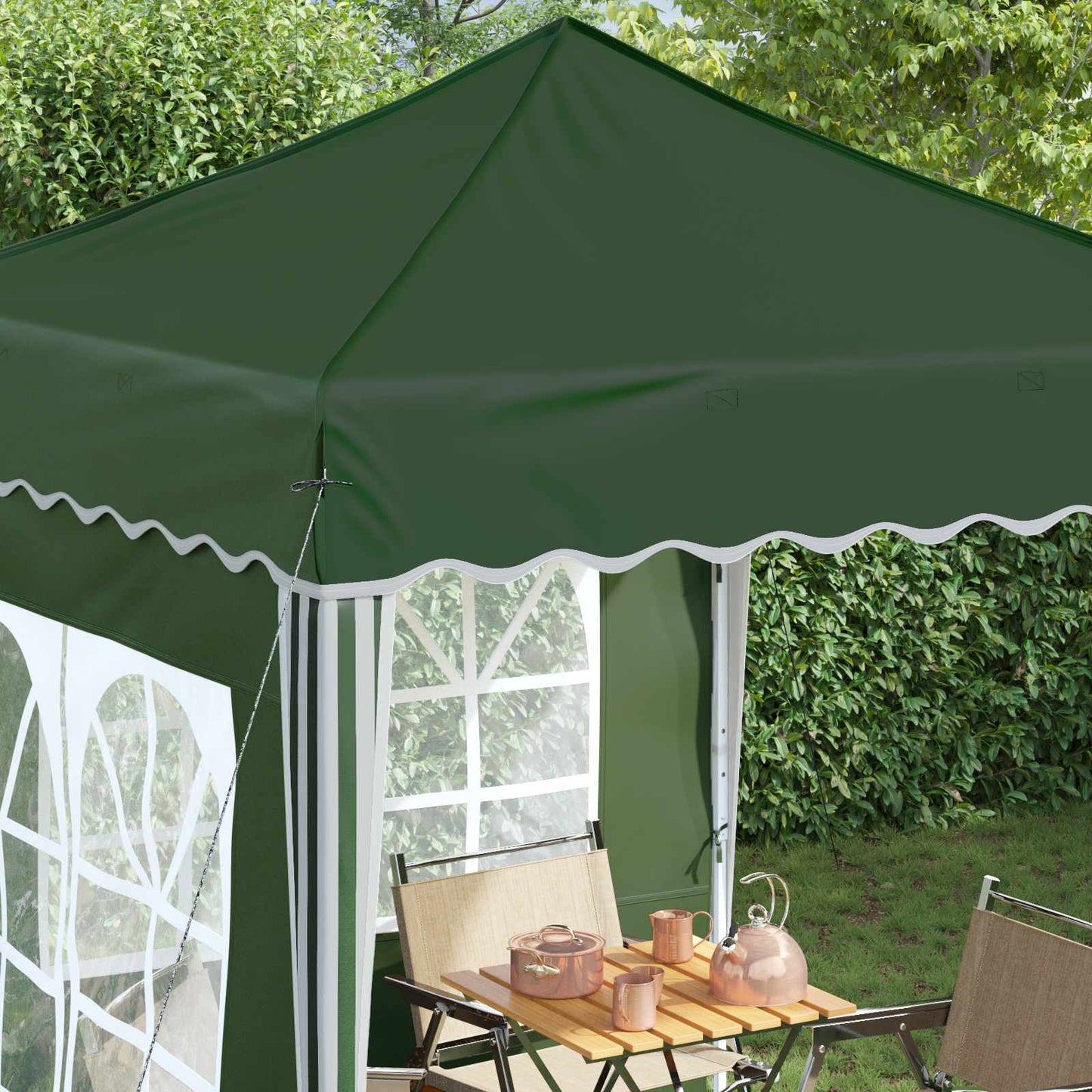 Pop-up Festtelt 195 x 195 x 245 cm Grøn Oxford stof