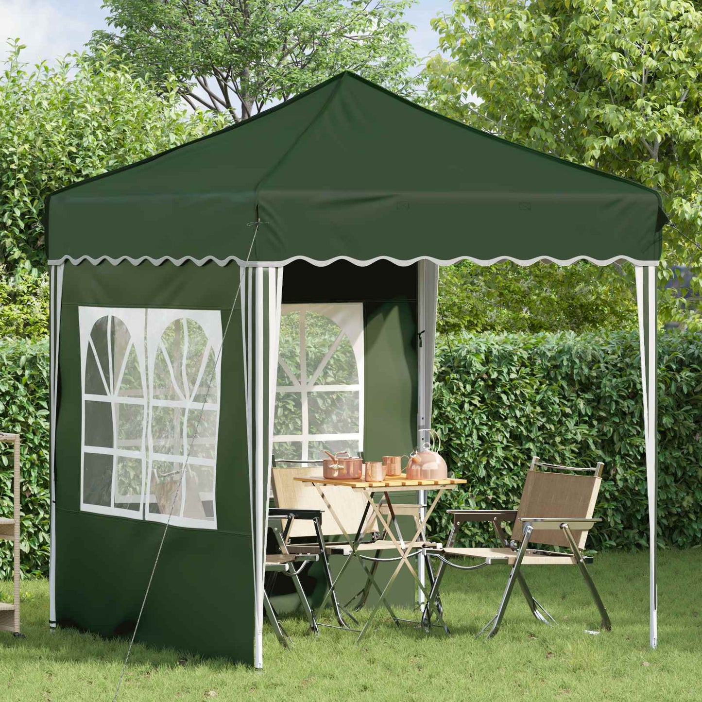 Pop-up Festtelt 195 x 195 x 245 cm Grøn Oxford stof