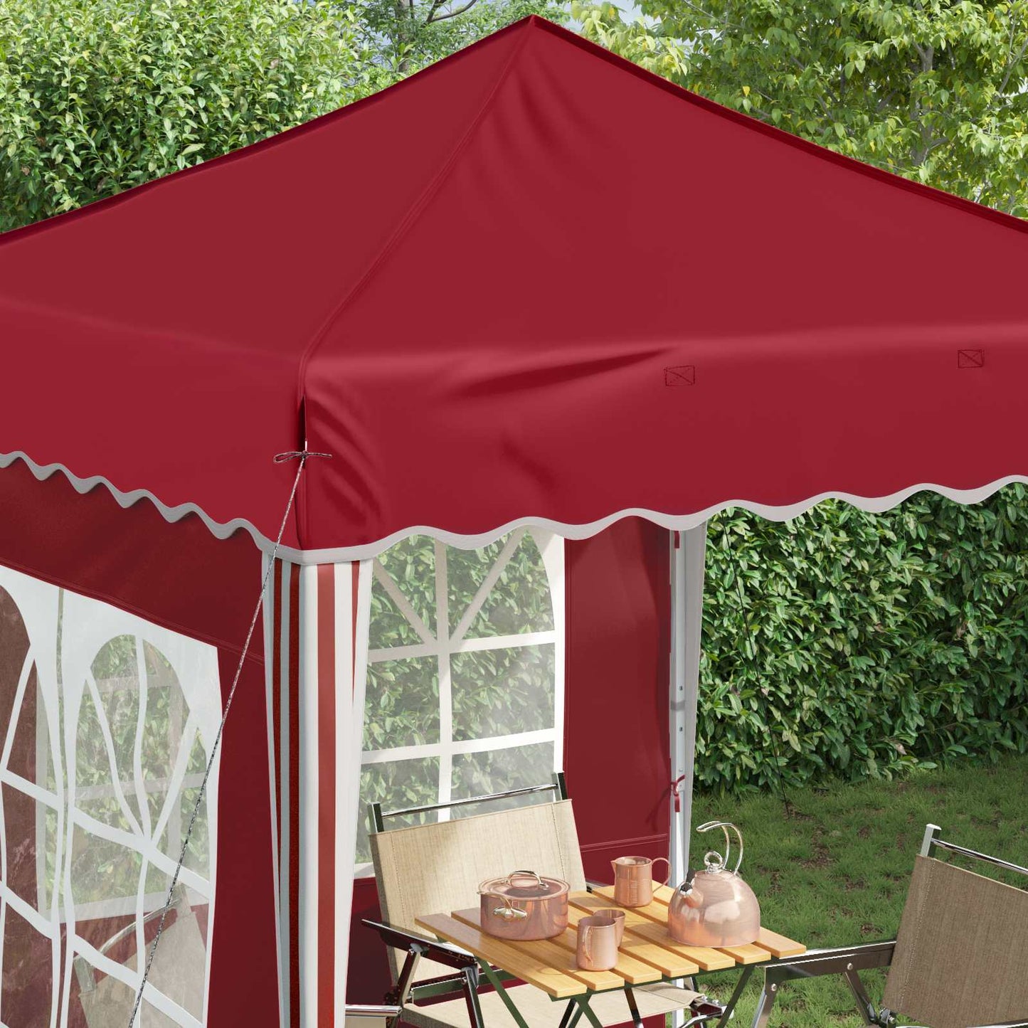 Pop-up Festtelt 195 x 195 x 245 cm Bordeaux Oxford stof