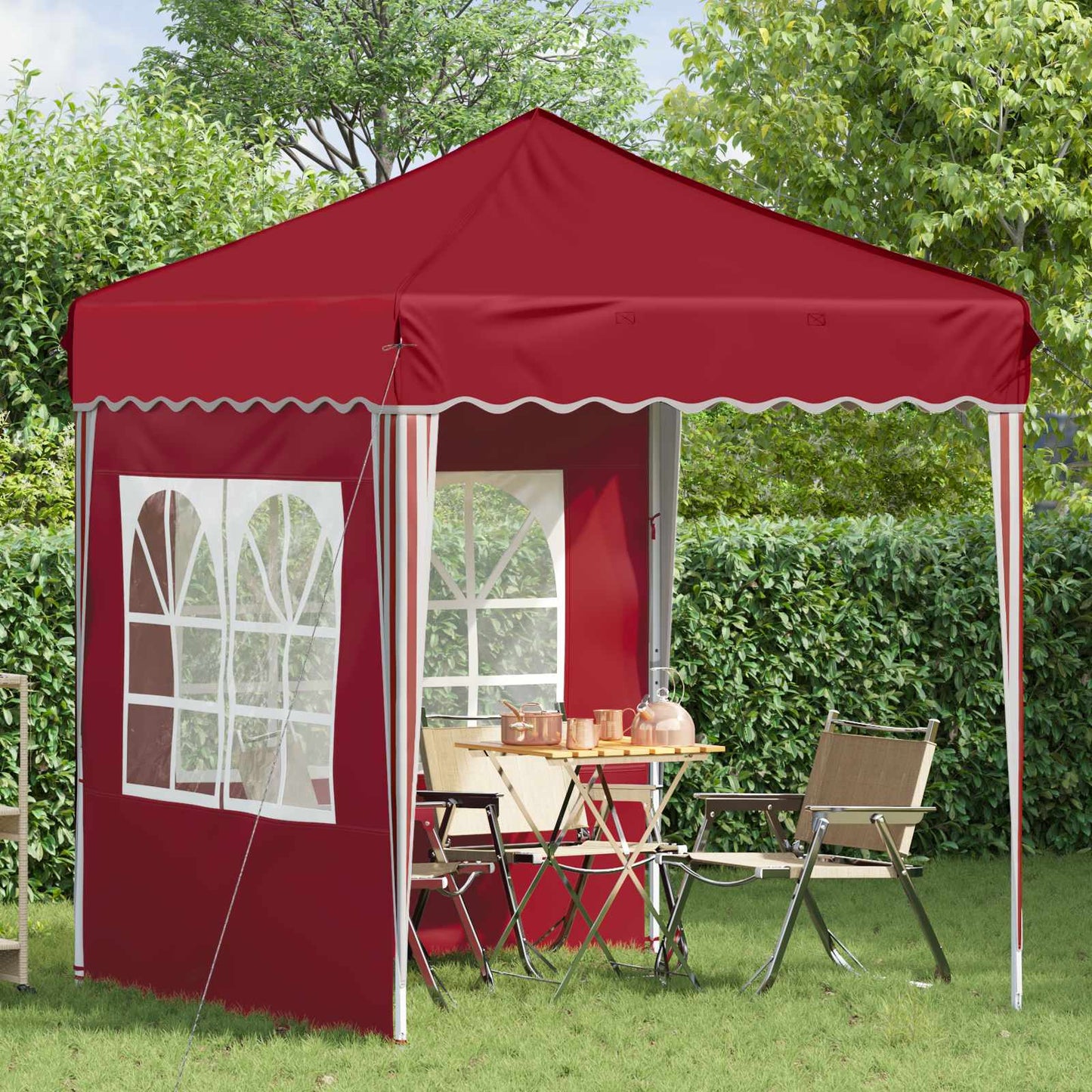 Pop-up Festtelt 195 x 195 x 245 cm Bordeaux Oxford stof