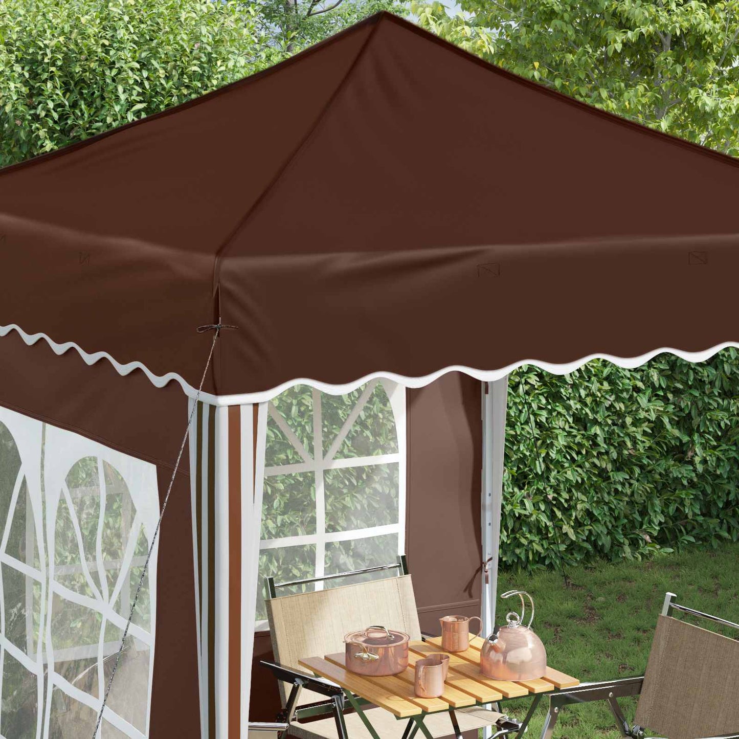 Pop-up Festtelt 195 x 195 x 245 cm Brun Oxford stof