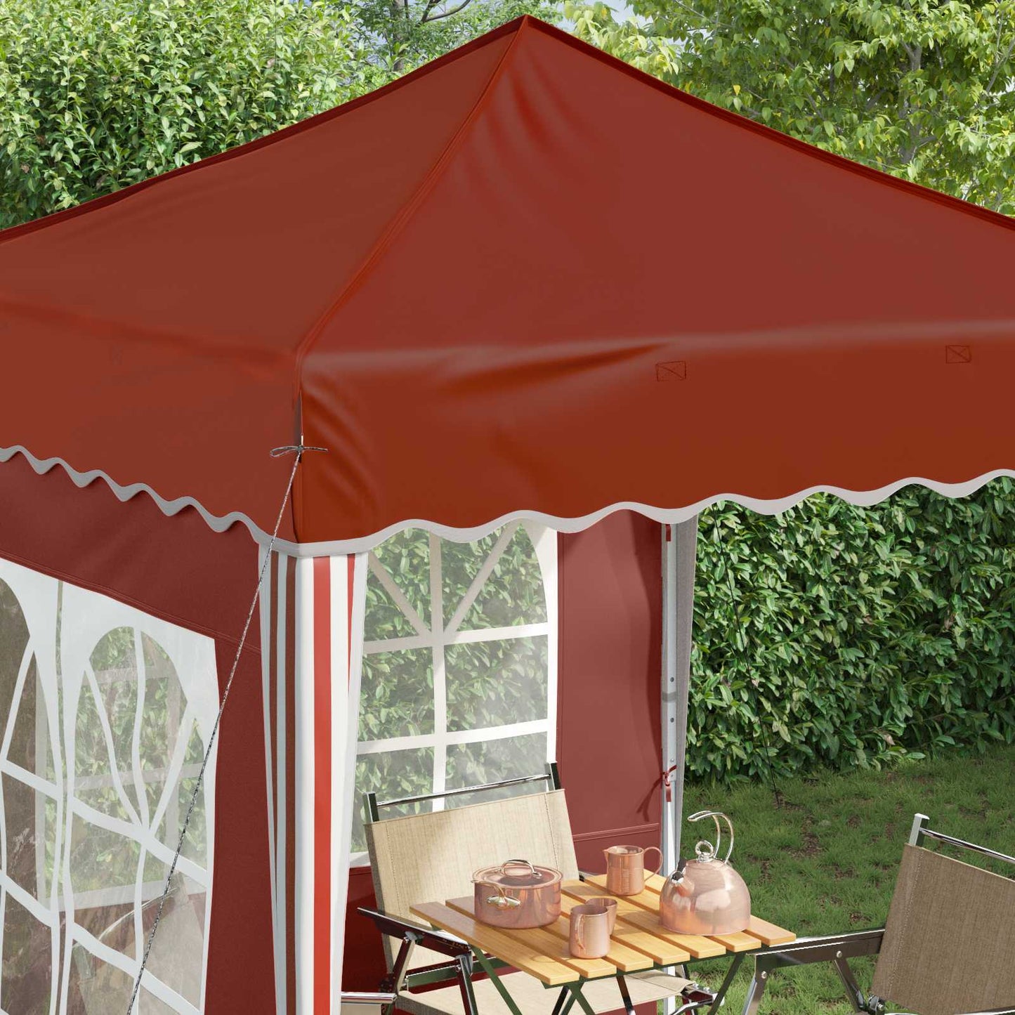 Pop-up Festtelt 195 x 195 x 245 cm Terrakotta Oxford stof