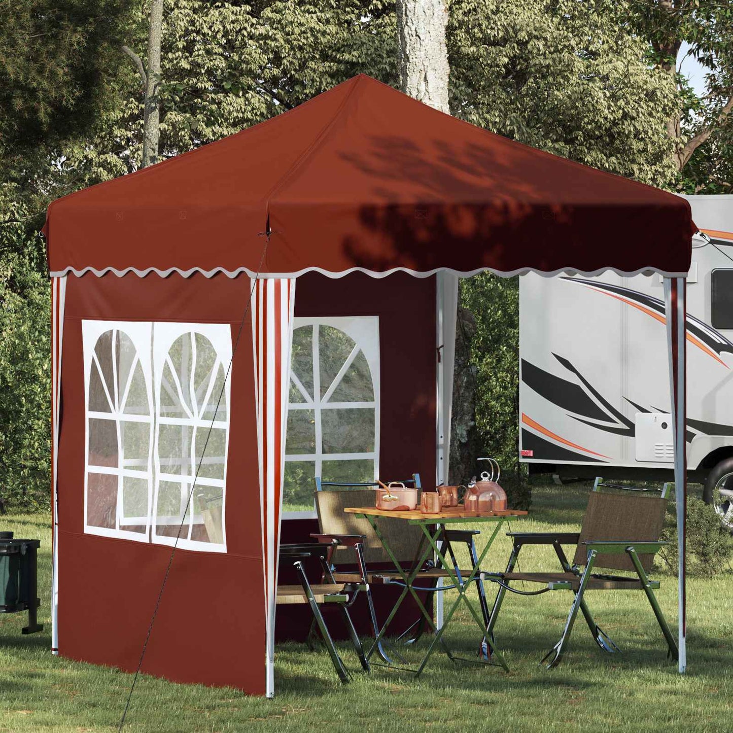 Pop-up Festtelt 195 x 195 x 245 cm Terrakotta Oxford stof