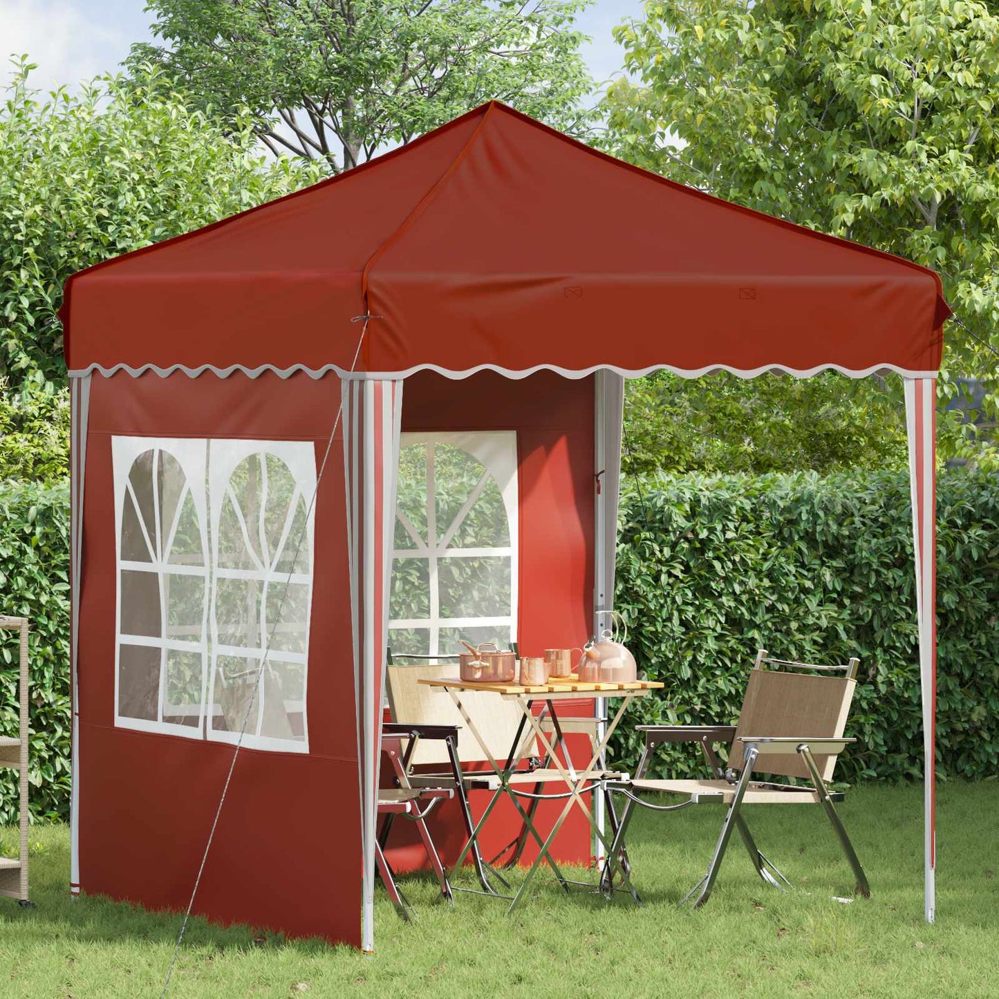 Pop-up Festtelt 195 x 195 x 245 cm Terrakotta Oxford stof