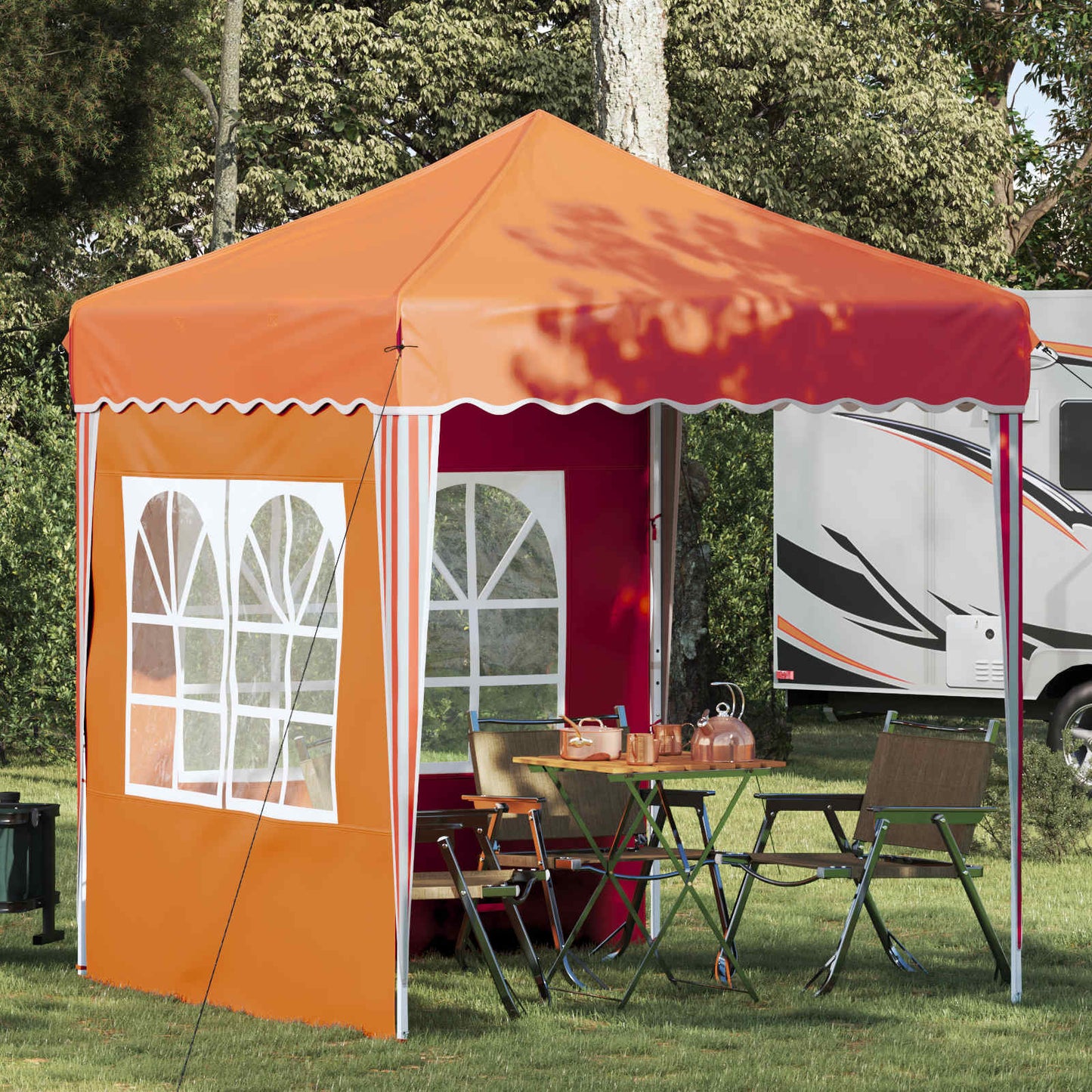 Pop-up Festtelt 195 x 195 x 245 cm Orange Oxford stof