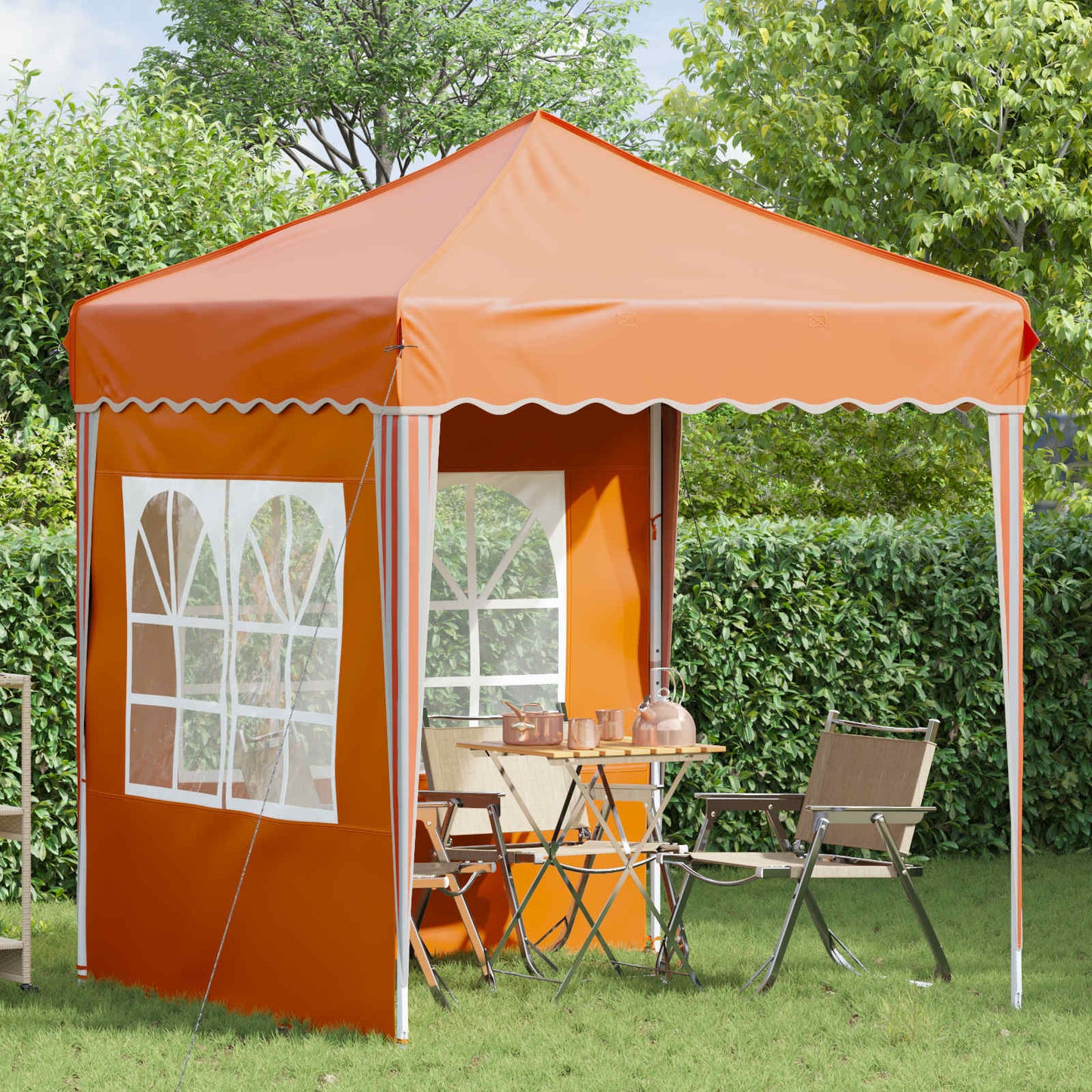 Pop-up Festtelt 195 x 195 x 245 cm Orange Oxford stof