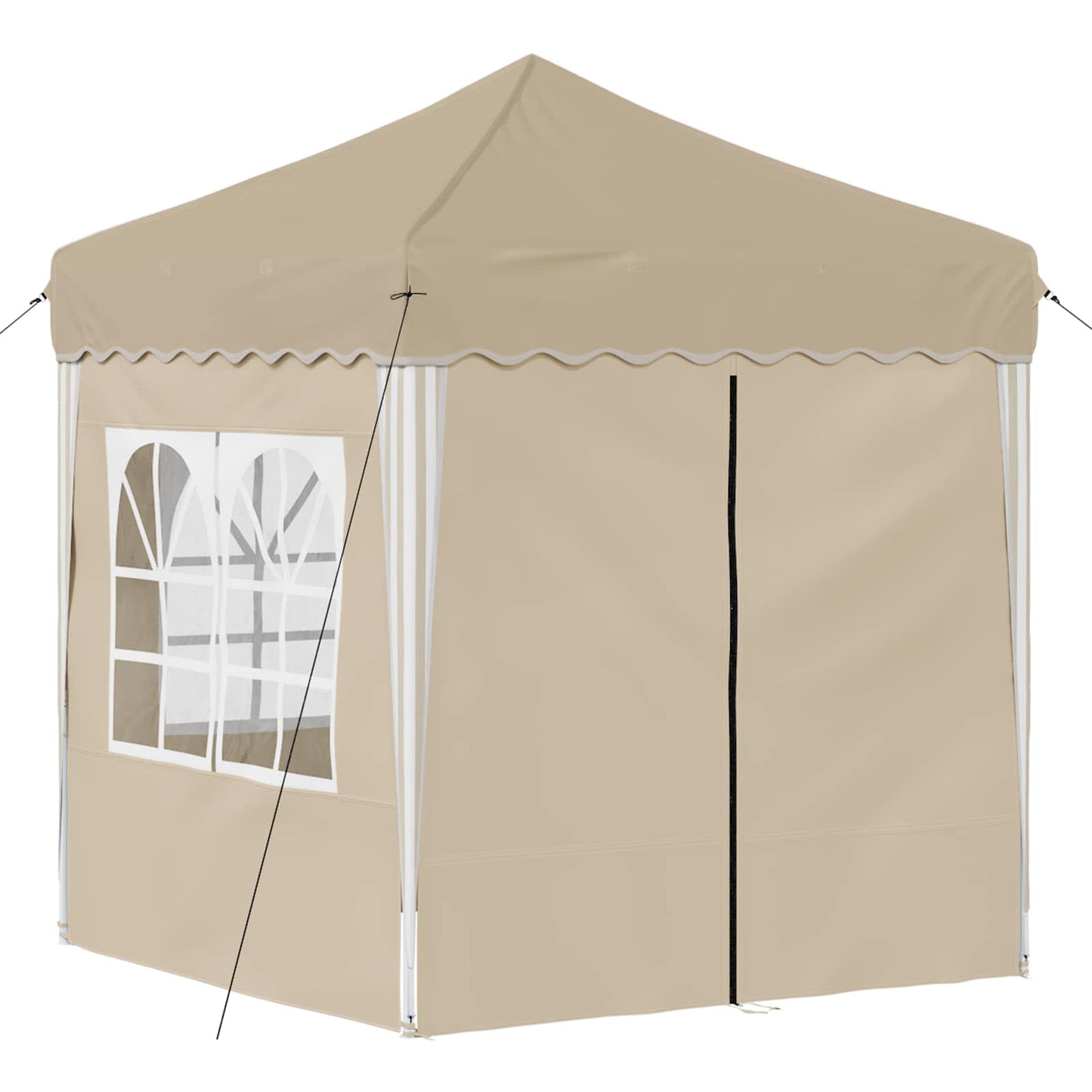 Pop-up Festtelt 195 x 195 x 245 cm Cremefarvet Oxford stof