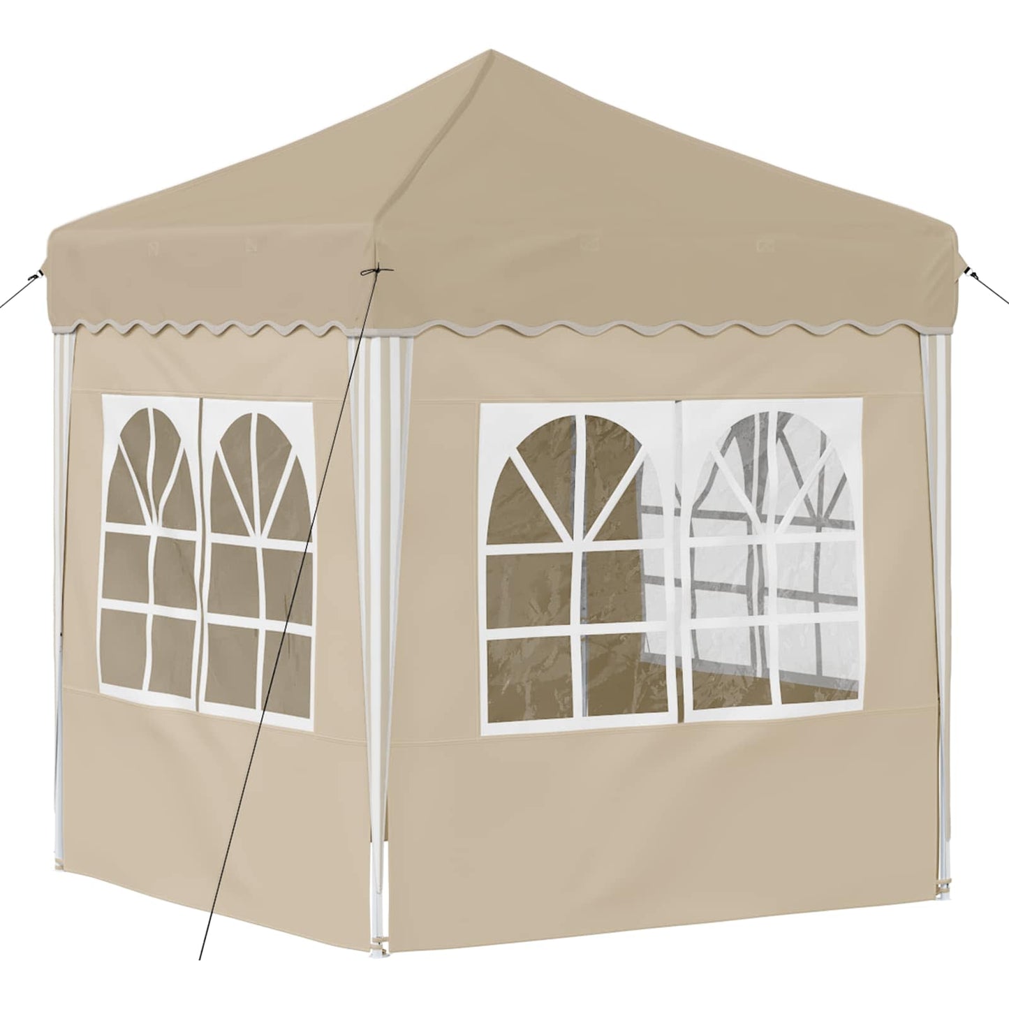Pop-up Festtelt 195 x 195 x 245 cm Cremefarvet Oxford stof