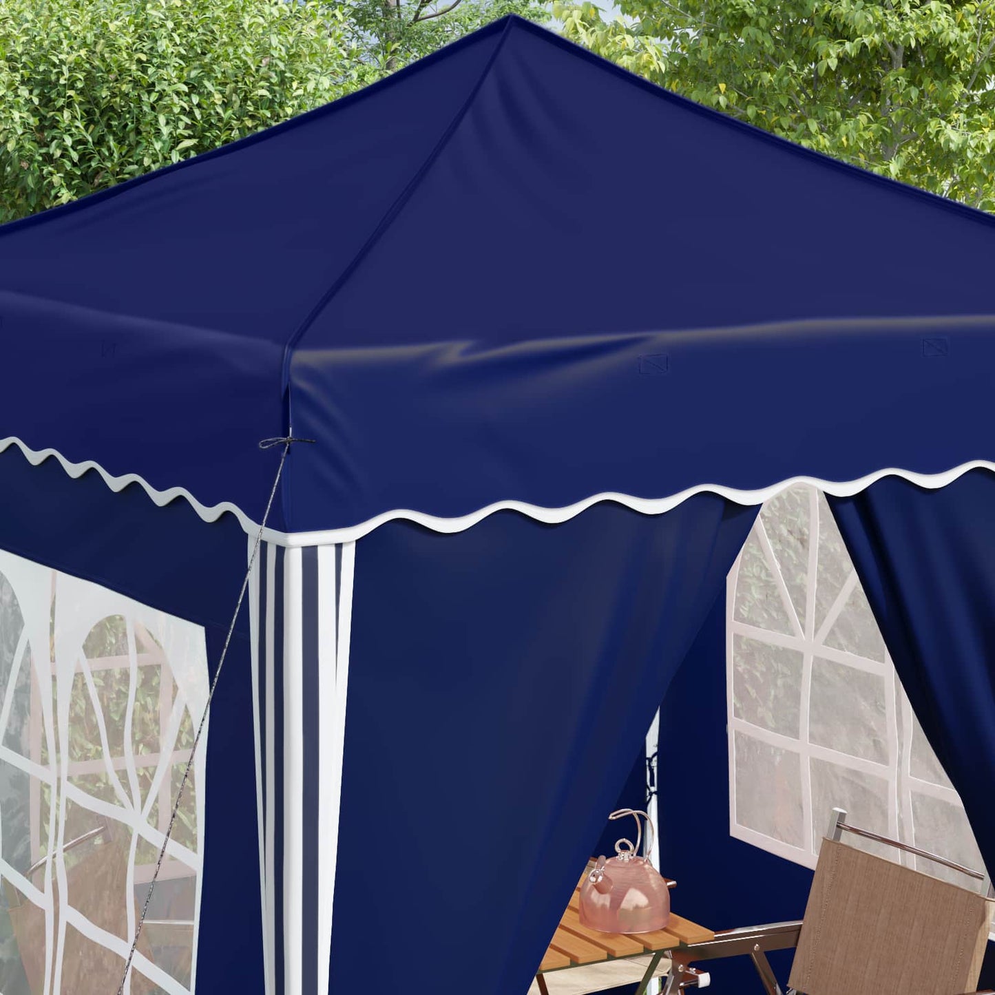 Pop-up Festtelt 195 x 195 x 245 cm Blå Oxford stof