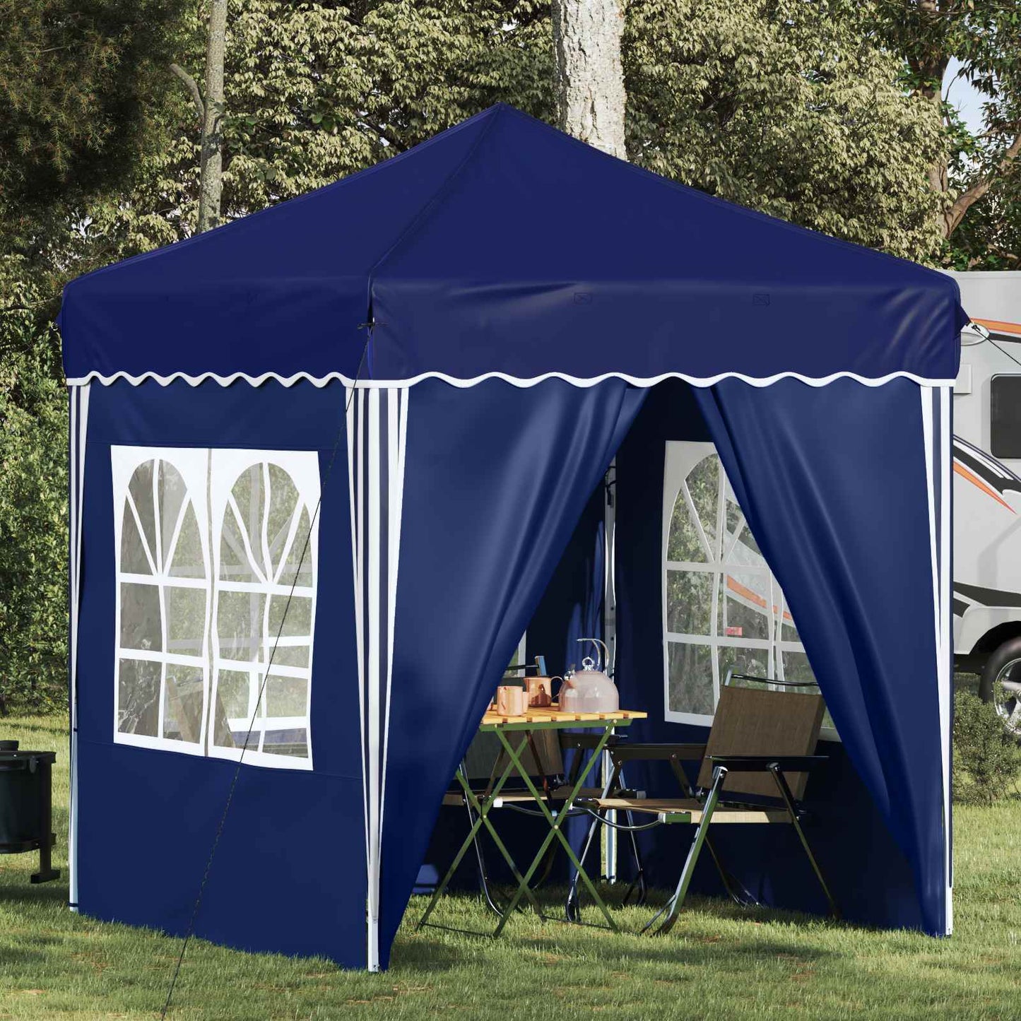 Pop-up Festtelt 195 x 195 x 245 cm Blå Oxford stof