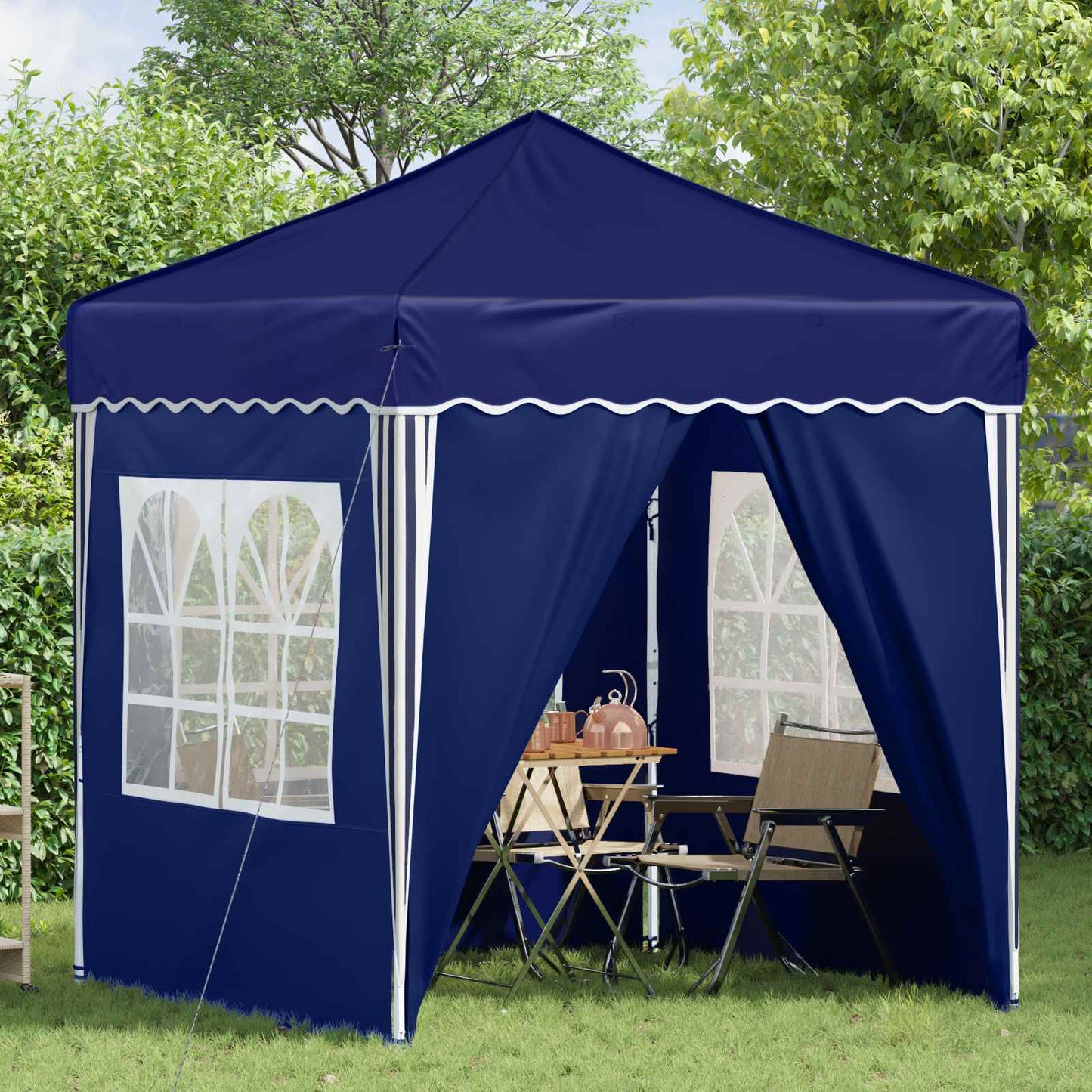 Pop-up Festtelt 195 x 195 x 245 cm Blå Oxford stof