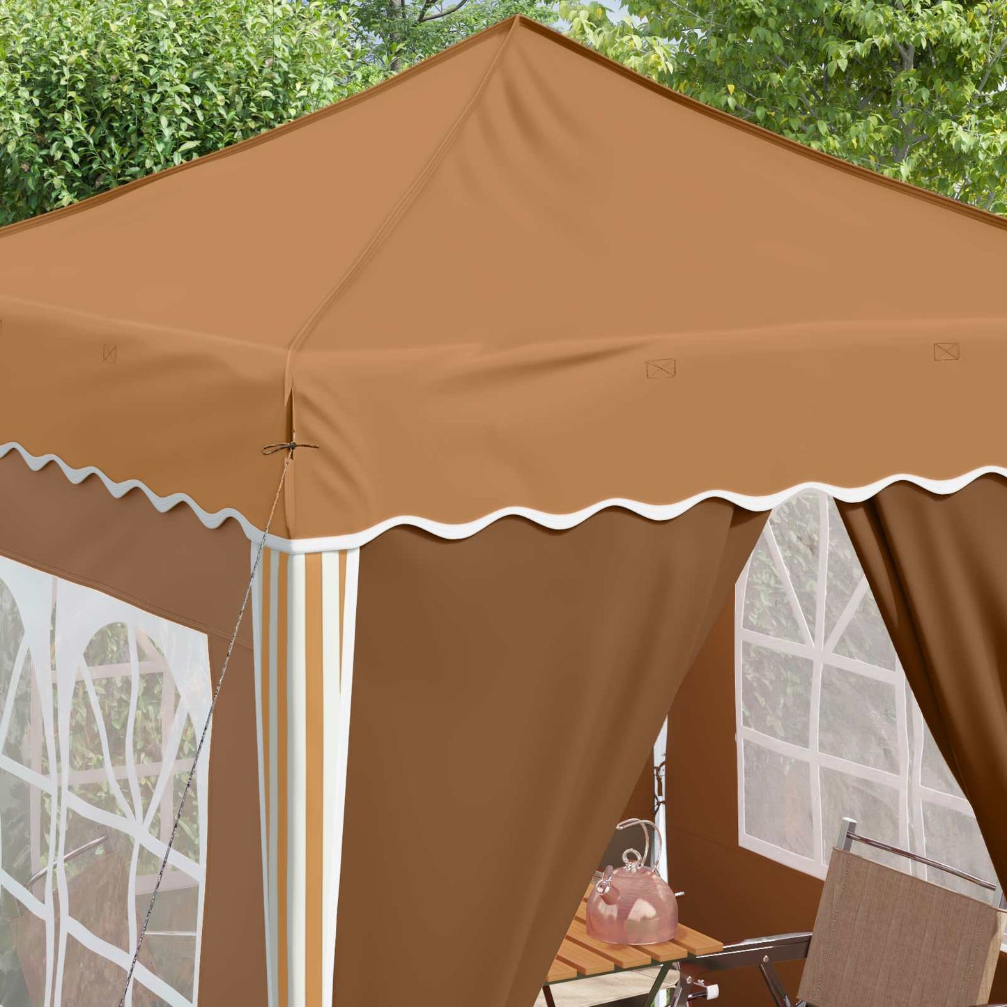 Pop-up Festtelt 195 x 195 x 245 cm Beige Oxford stof
