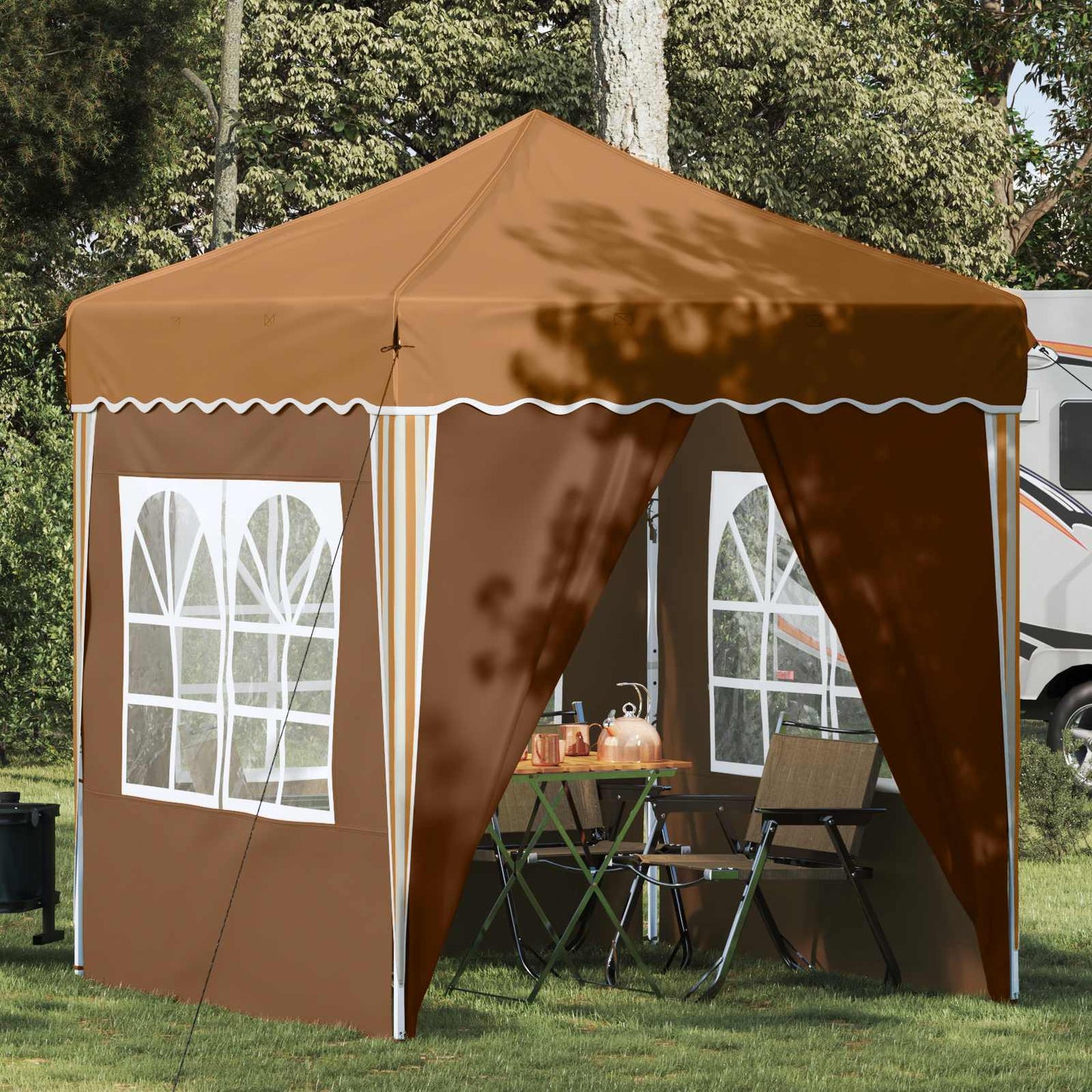 Pop-up Festtelt 195 x 195 x 245 cm Beige Oxford stof