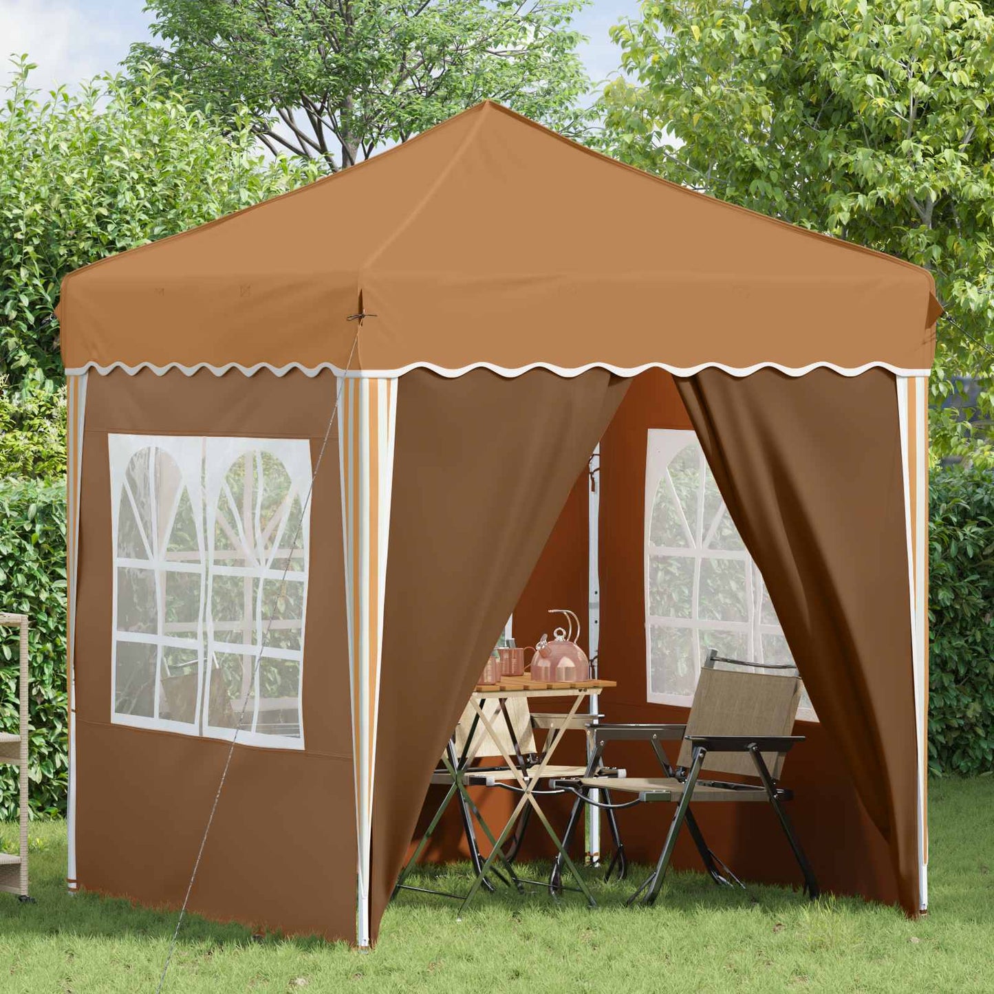 Pop-up Festtelt 195 x 195 x 245 cm Beige Oxford stof