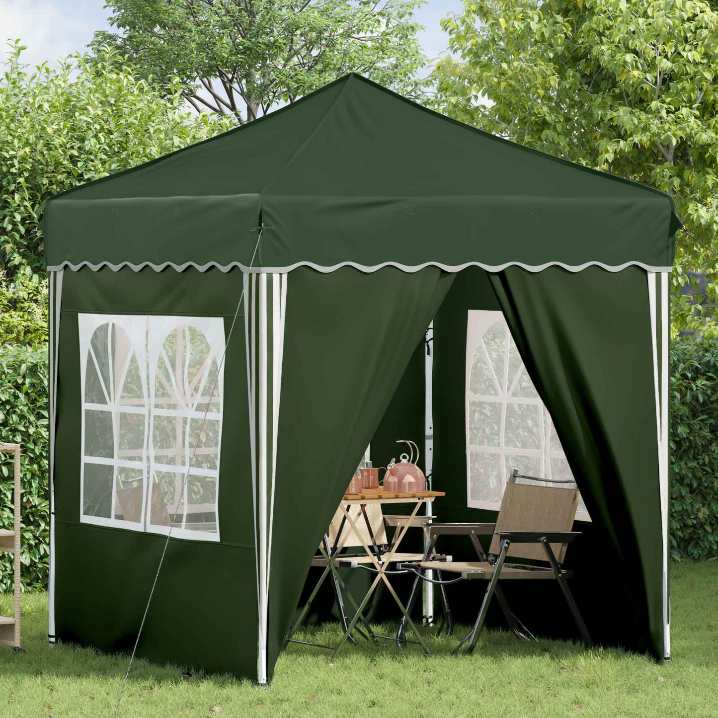 Pop-up Festtelt 195 x 195 x 245 cm Grøn Oxford stof