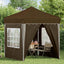 Pop-up Festtelt 195 x 195 x 245 cm Gråbrun Oxford stof