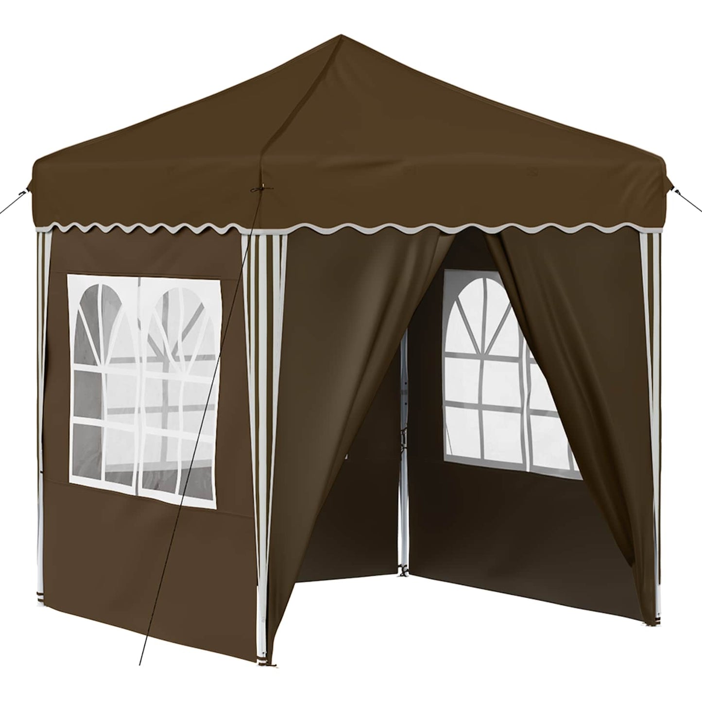 Pop-up Festtelt 195 x 195 x 245 cm Gråbrun Oxford stof