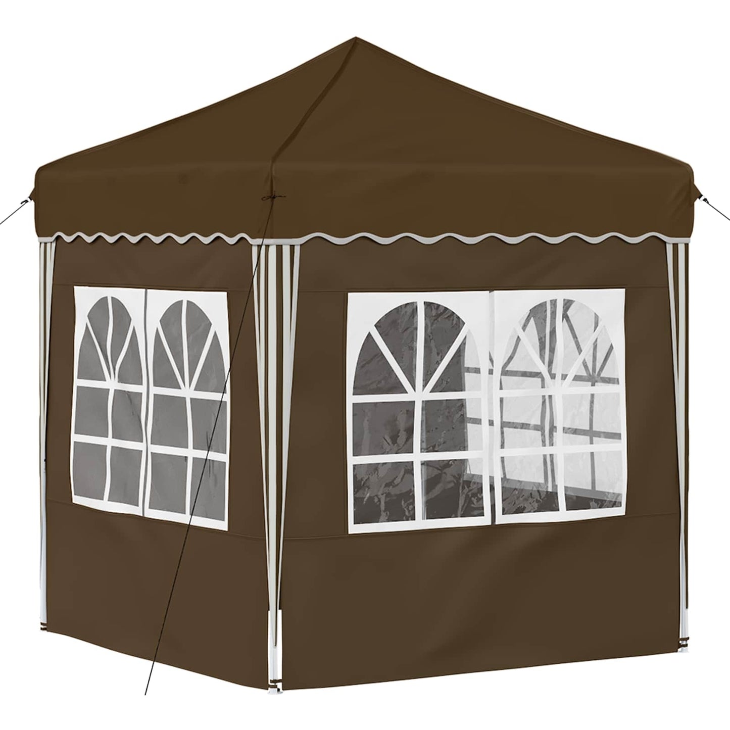 Pop-up Festtelt 195 x 195 x 245 cm Gråbrun Oxford stof