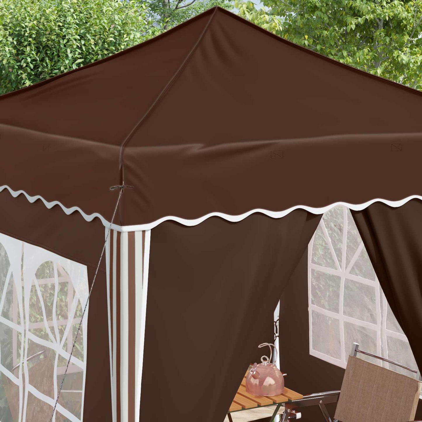 Pop-up Festtelt 195 x 195 x 245 cm Brun Oxford stof
