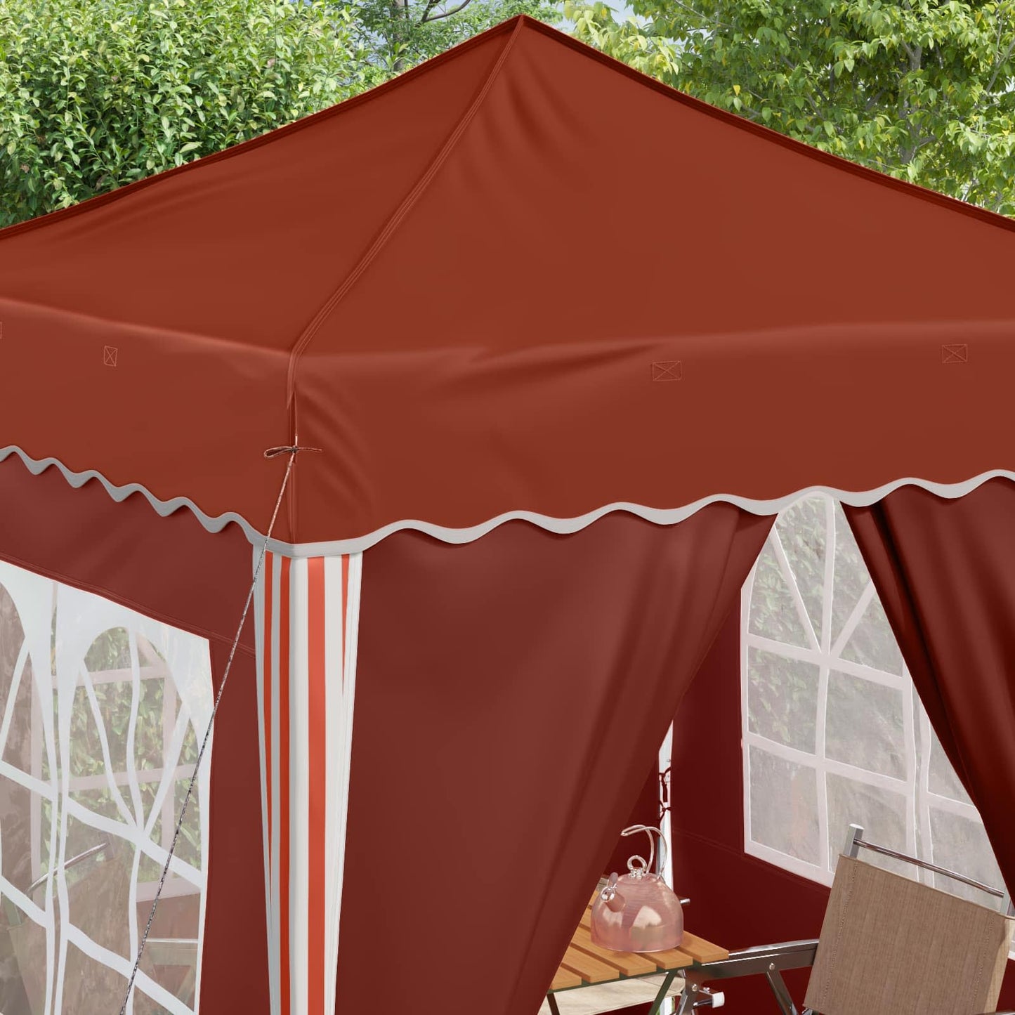 Pop-up Festtelt 195 x 195 x 245 cm Terrakotta Oxford stof