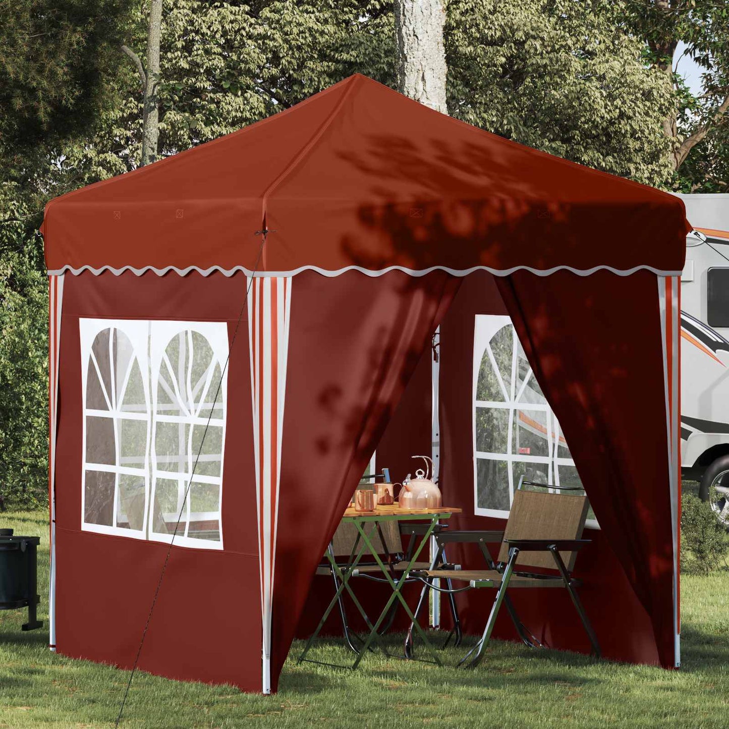 Pop-up Festtelt 195 x 195 x 245 cm Terrakotta Oxford stof