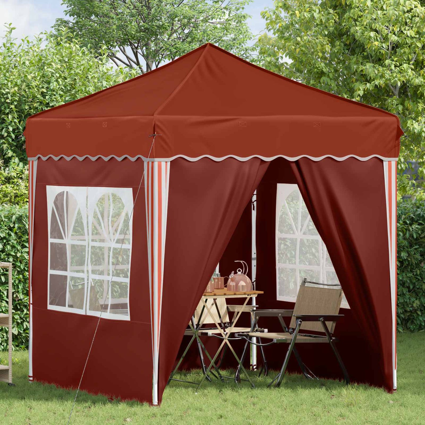 Pop-up Festtelt 195 x 195 x 245 cm Terrakotta Oxford stof