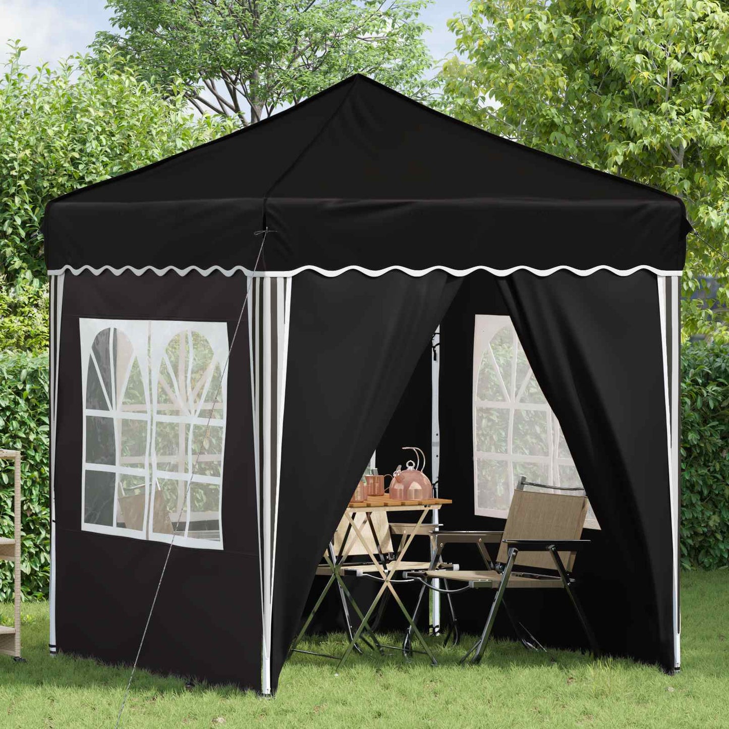 Pop-up Festtelt 195 x 195 x 245 cm Sort Oxford stof