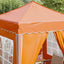 Pop-up Festtelt 195 x 195 x 245 cm Orange Oxford stof