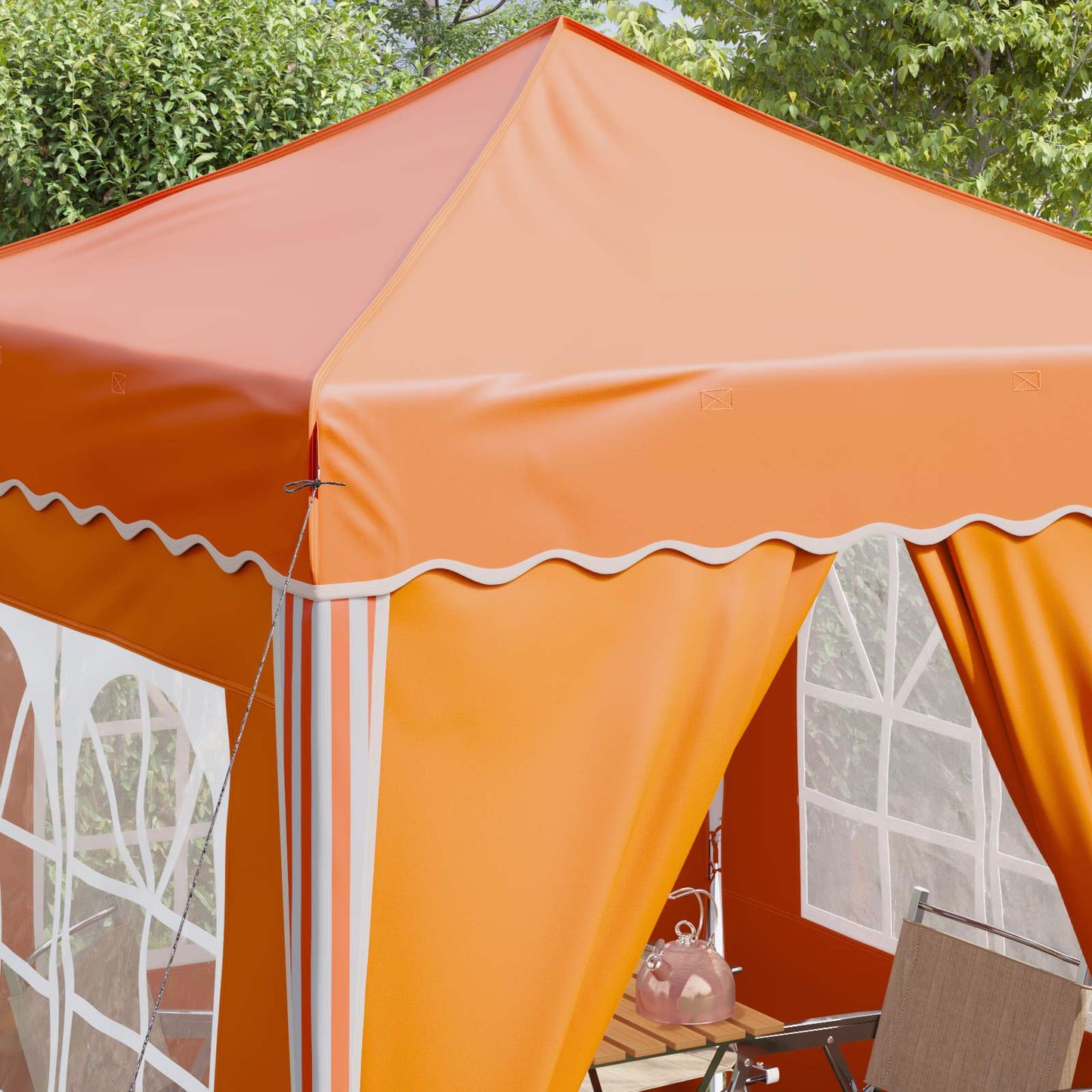 Pop-up Festtelt 195 x 195 x 245 cm Orange Oxford stof