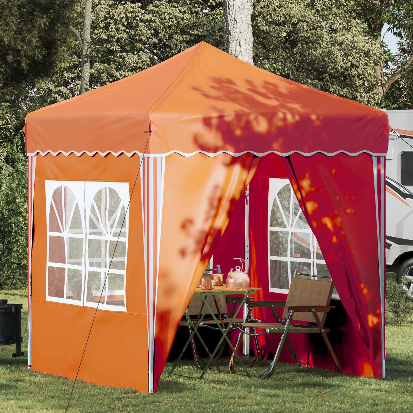 Pop-up Festtelt 195 x 195 x 245 cm Orange Oxford stof