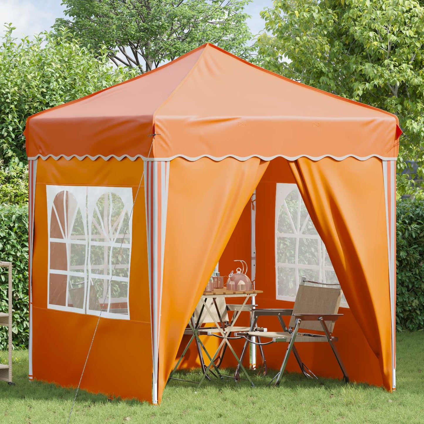 Pop-up Festtelt 195 x 195 x 245 cm Orange Oxford stof