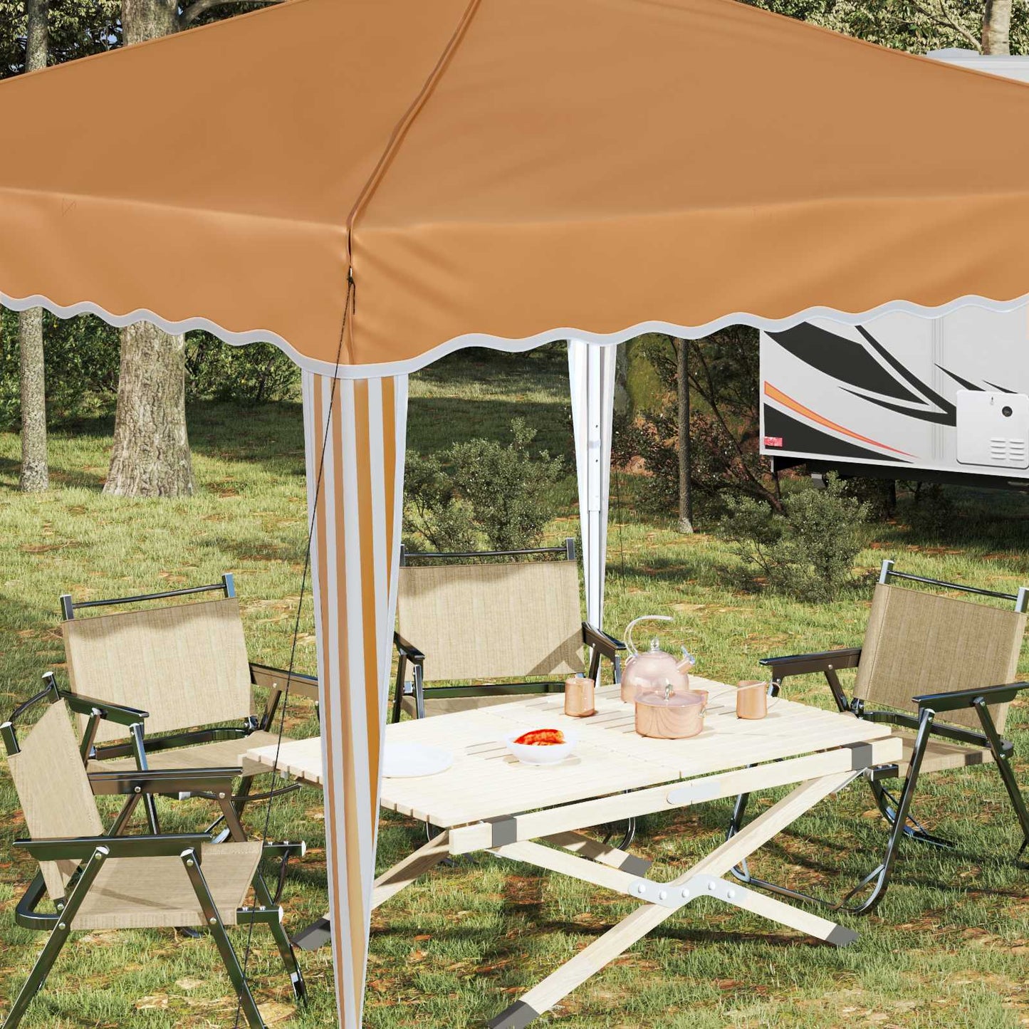 Pop-up Festtelt 288 x 288 x 245 cm Beige Oxford stof