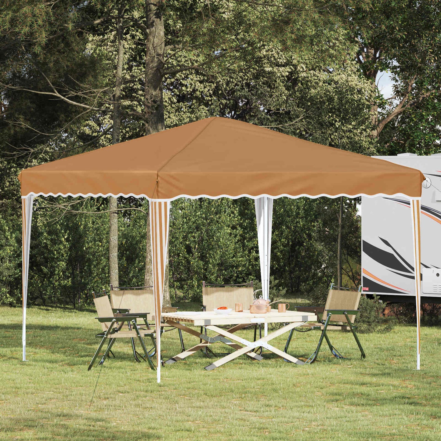 Pop-up Festtelt 288 x 288 x 245 cm Beige Oxford stof