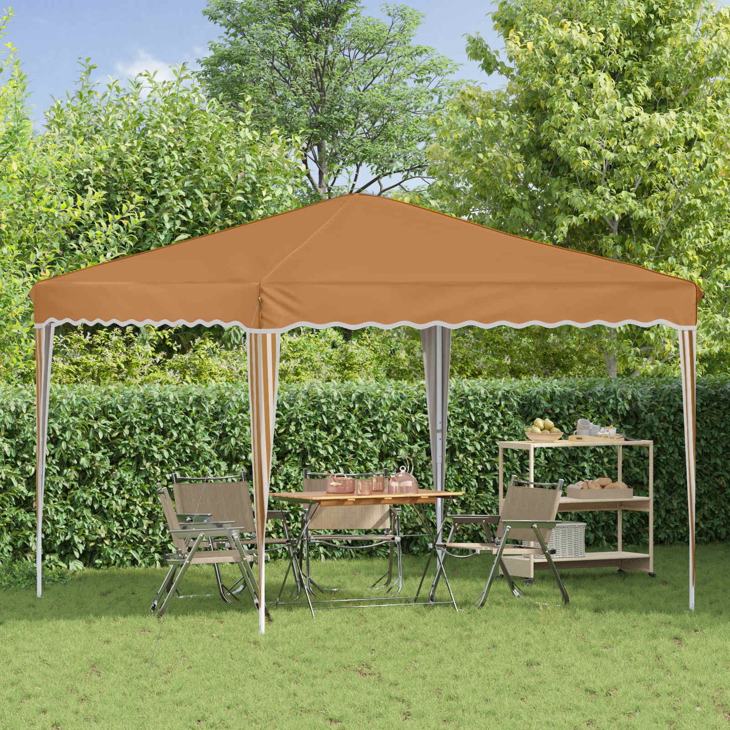 Pop-up Festtelt 288 x 288 x 245 cm Beige Oxford stof