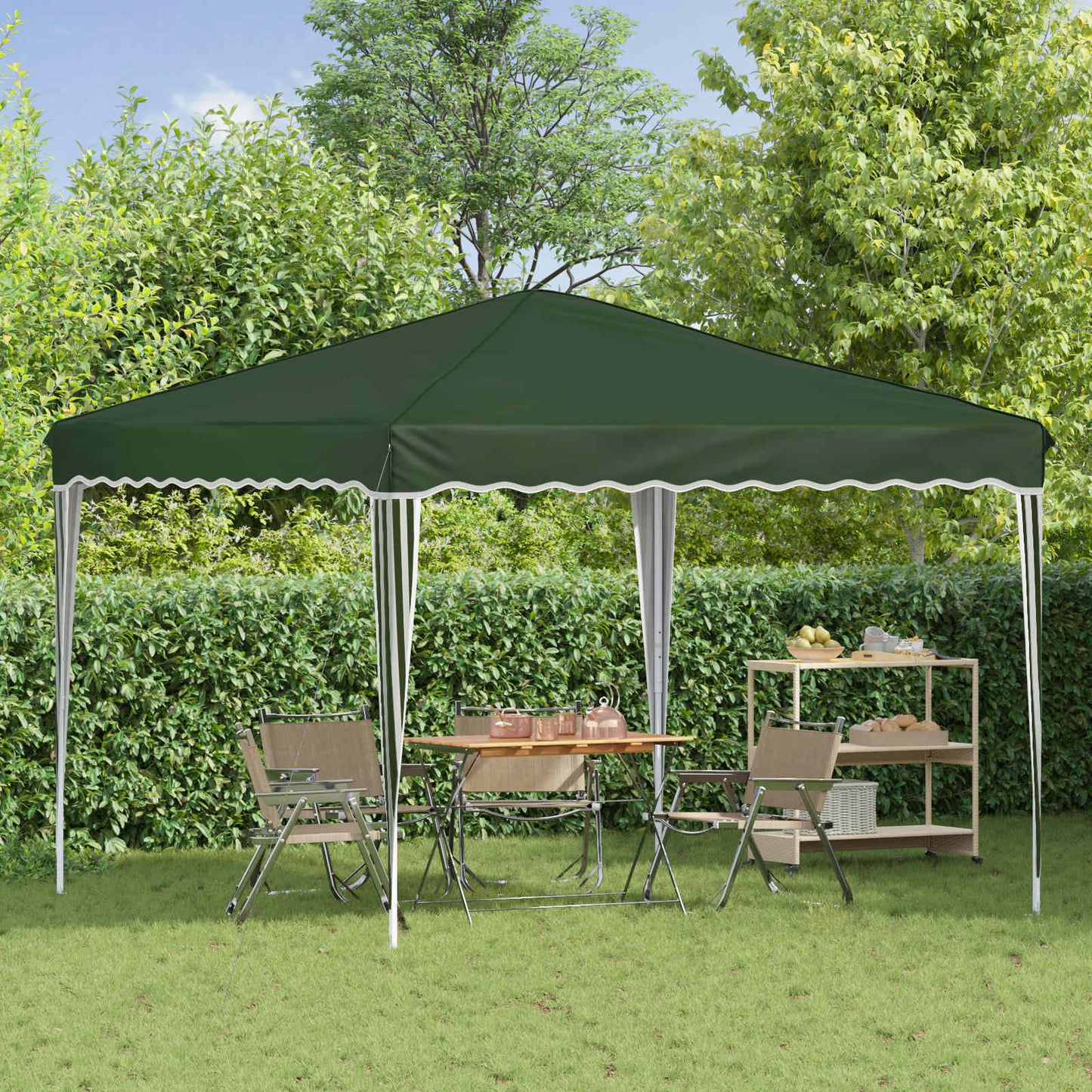Pop-up Festtelt 288 x 288 x 245 cm Grøn Oxford stof