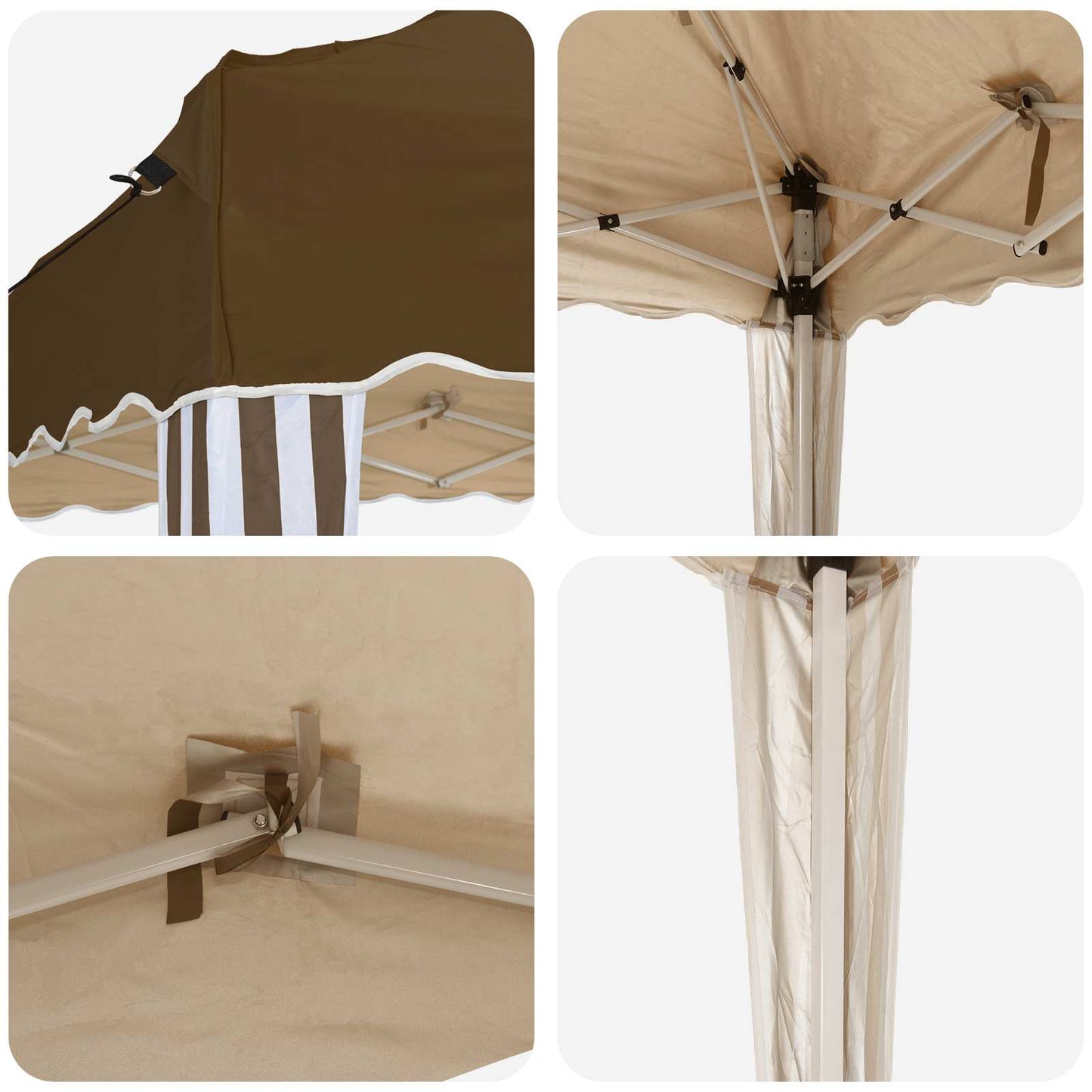 Pop-up Festtelt 288 x 288 x 245 cm Gråbrun Oxford stof