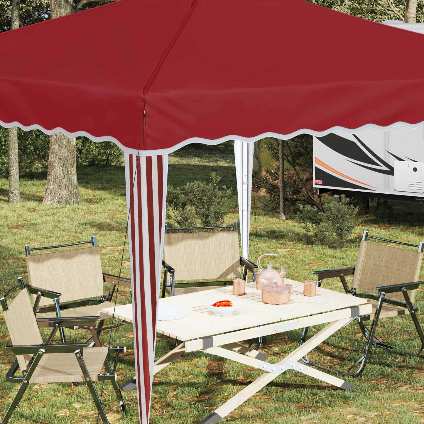 Pop-up Festtelt 288 x 288 x 245 cm Bordeaux Oxford stof