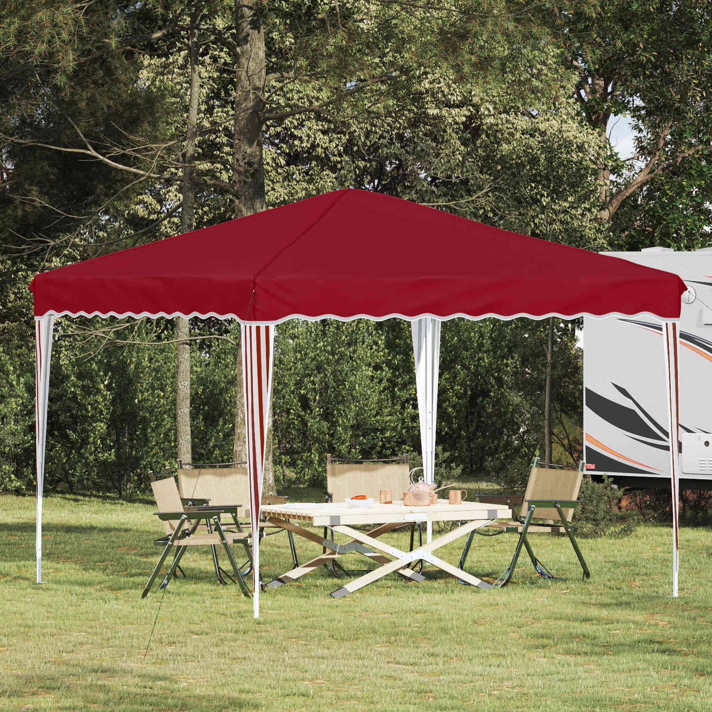 Pop-up Festtelt 288 x 288 x 245 cm Bordeaux Oxford stof