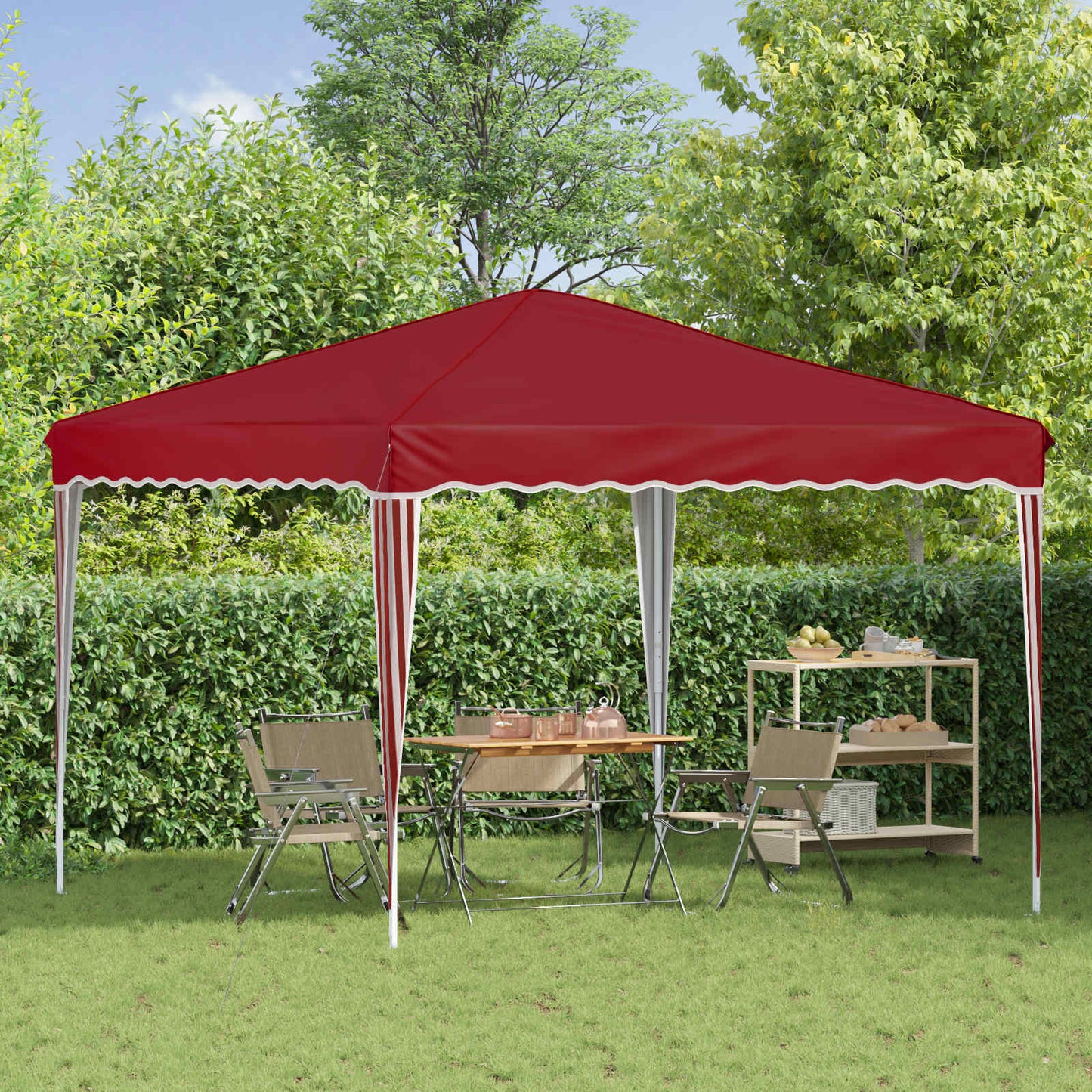 Pop-up Festtelt 288 x 288 x 245 cm Bordeaux Oxford stof