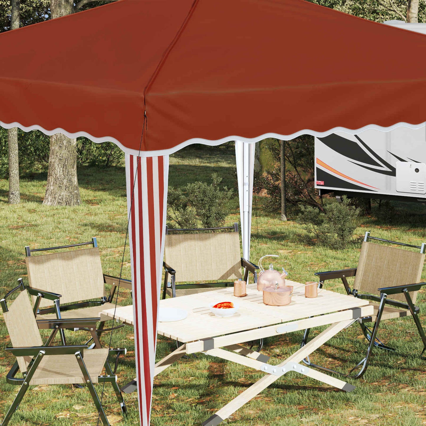 Pop-up Festtelt 288 x 288 x 245 cm Terrakotta Oxford stof